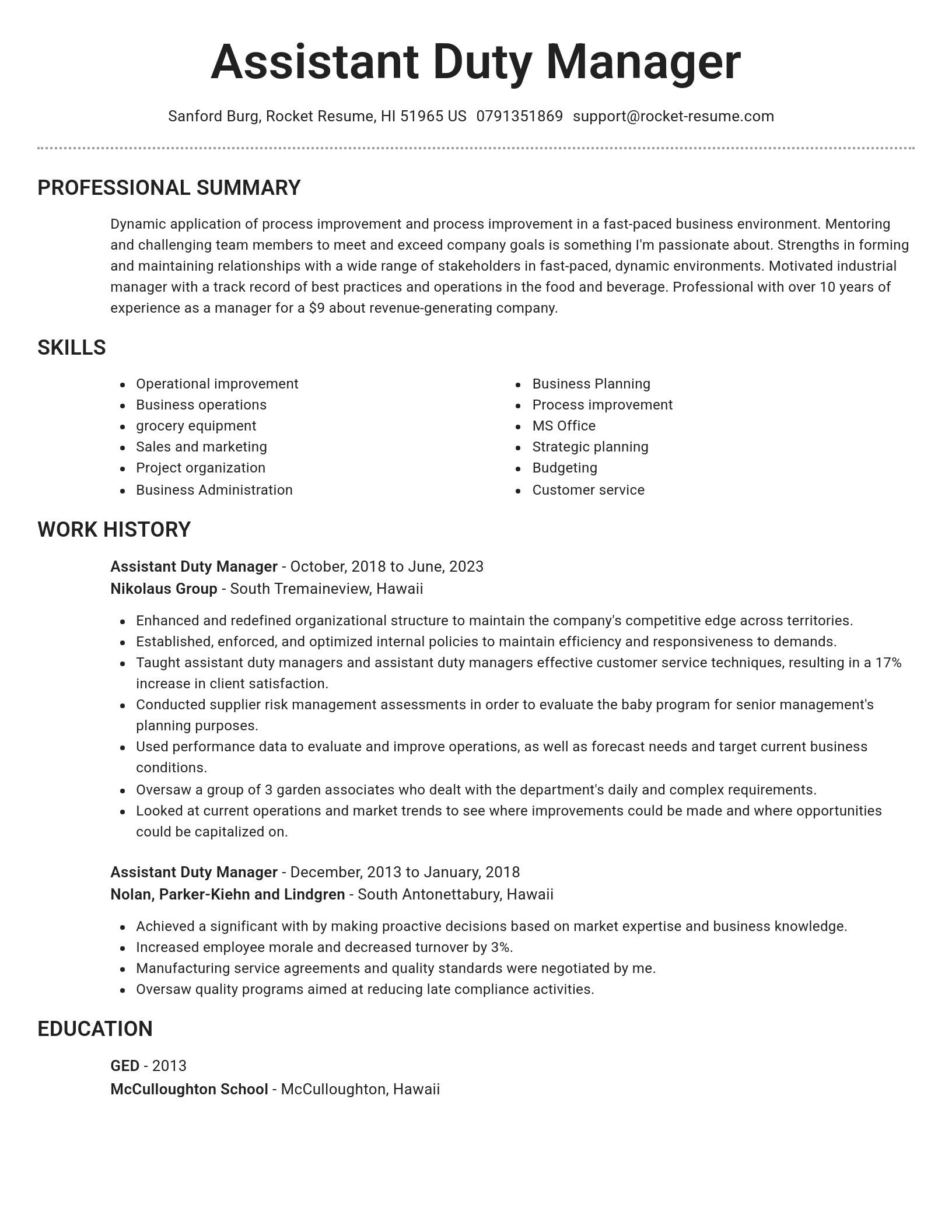 Brilliant resume template