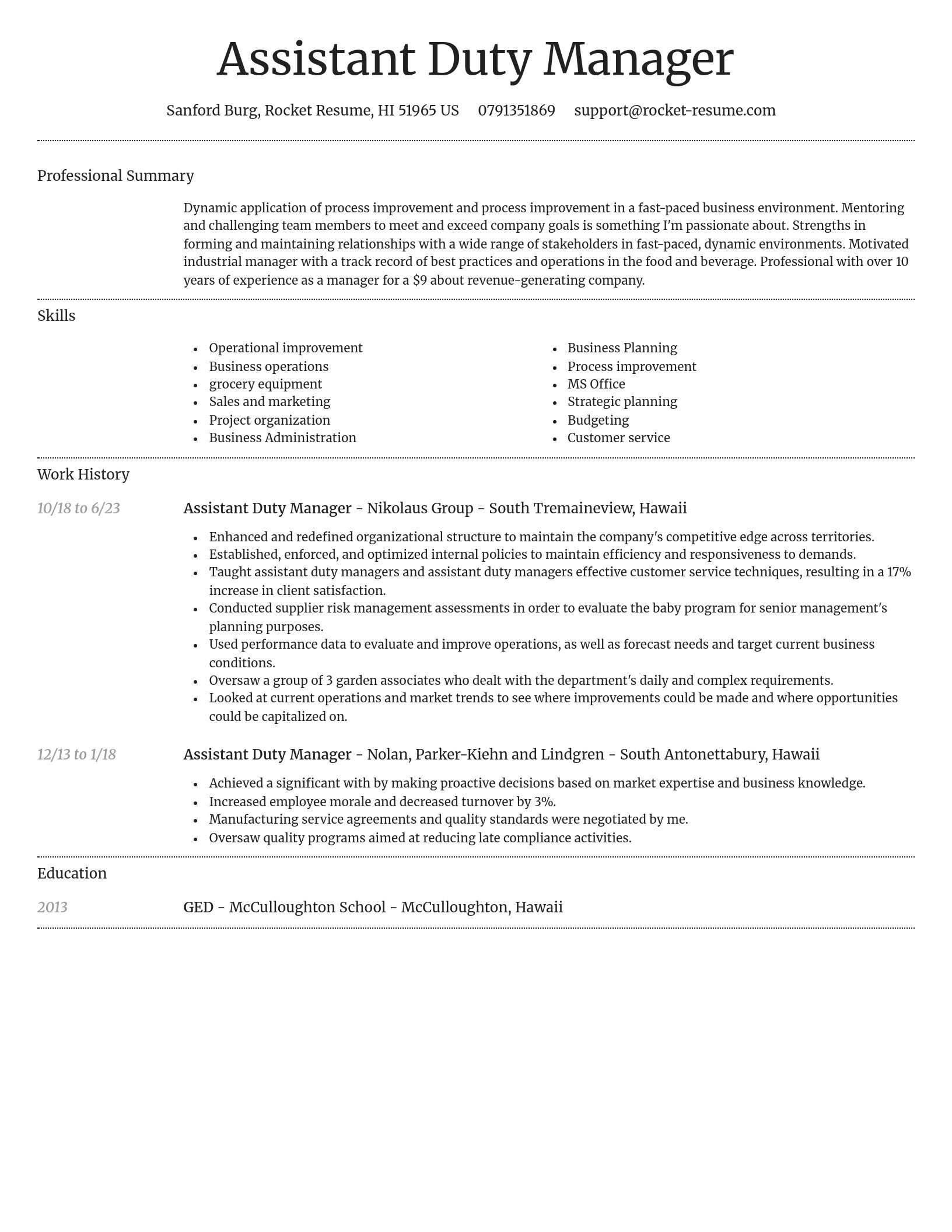 Dignified resume template
