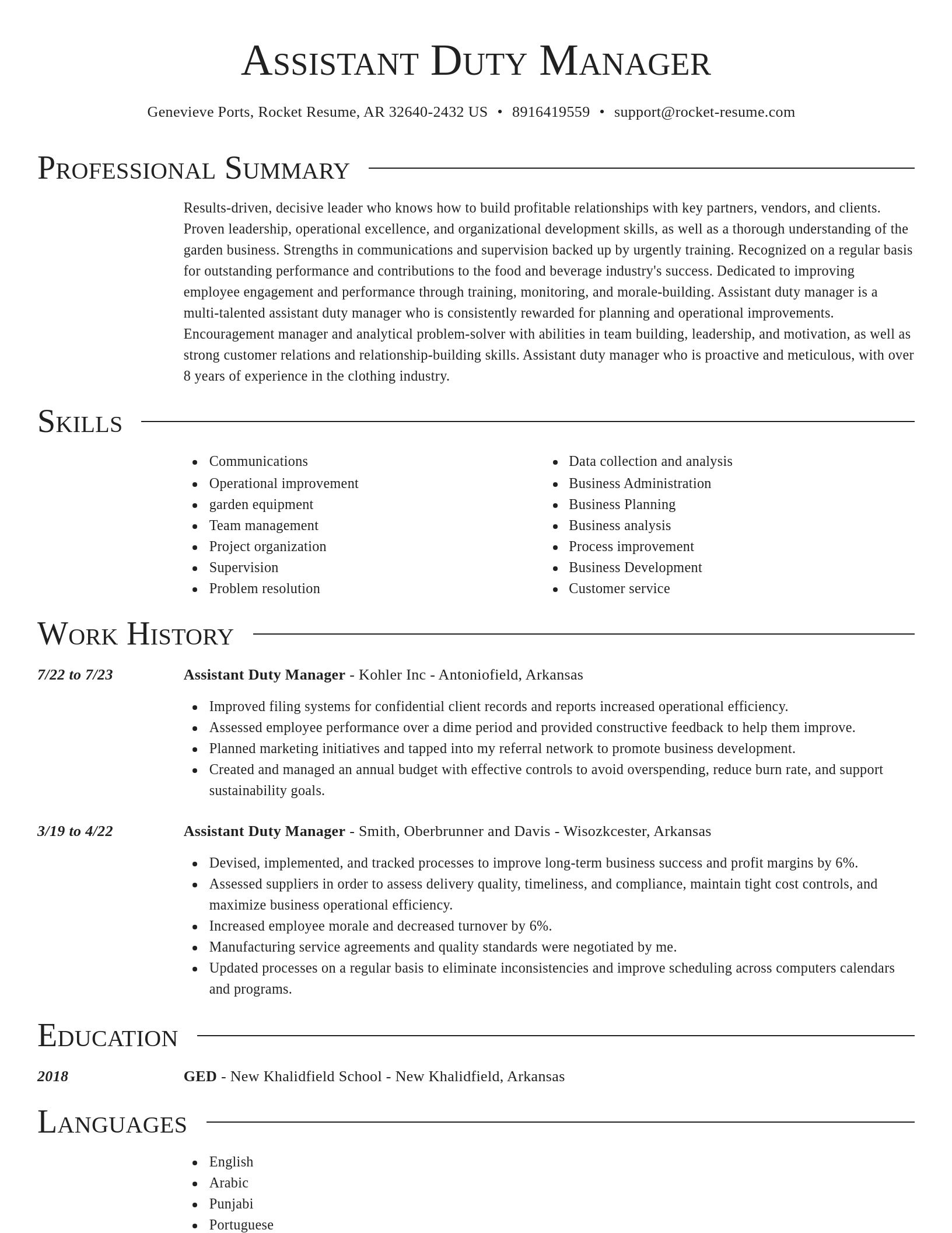 Director resume template