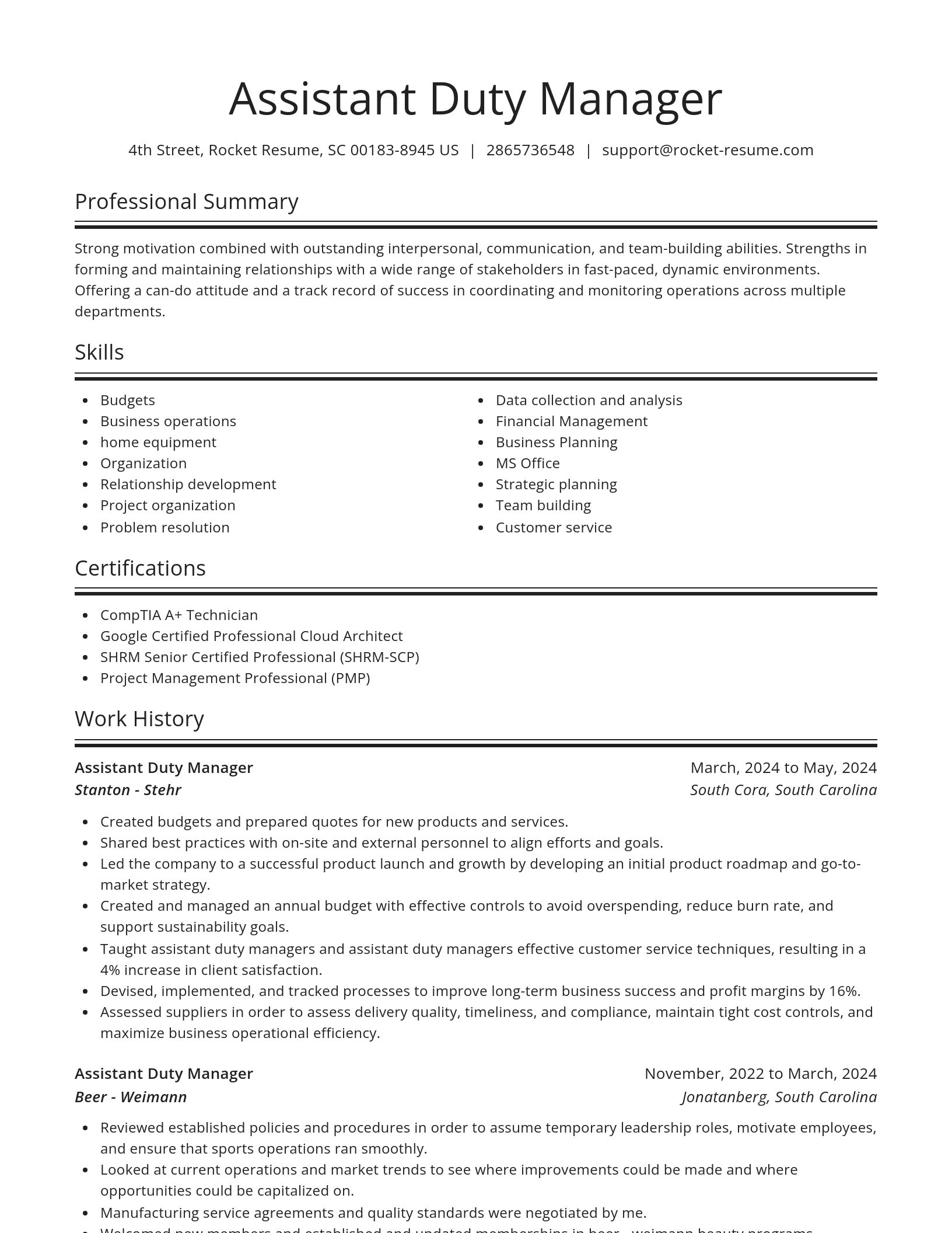 Spotlight resume template