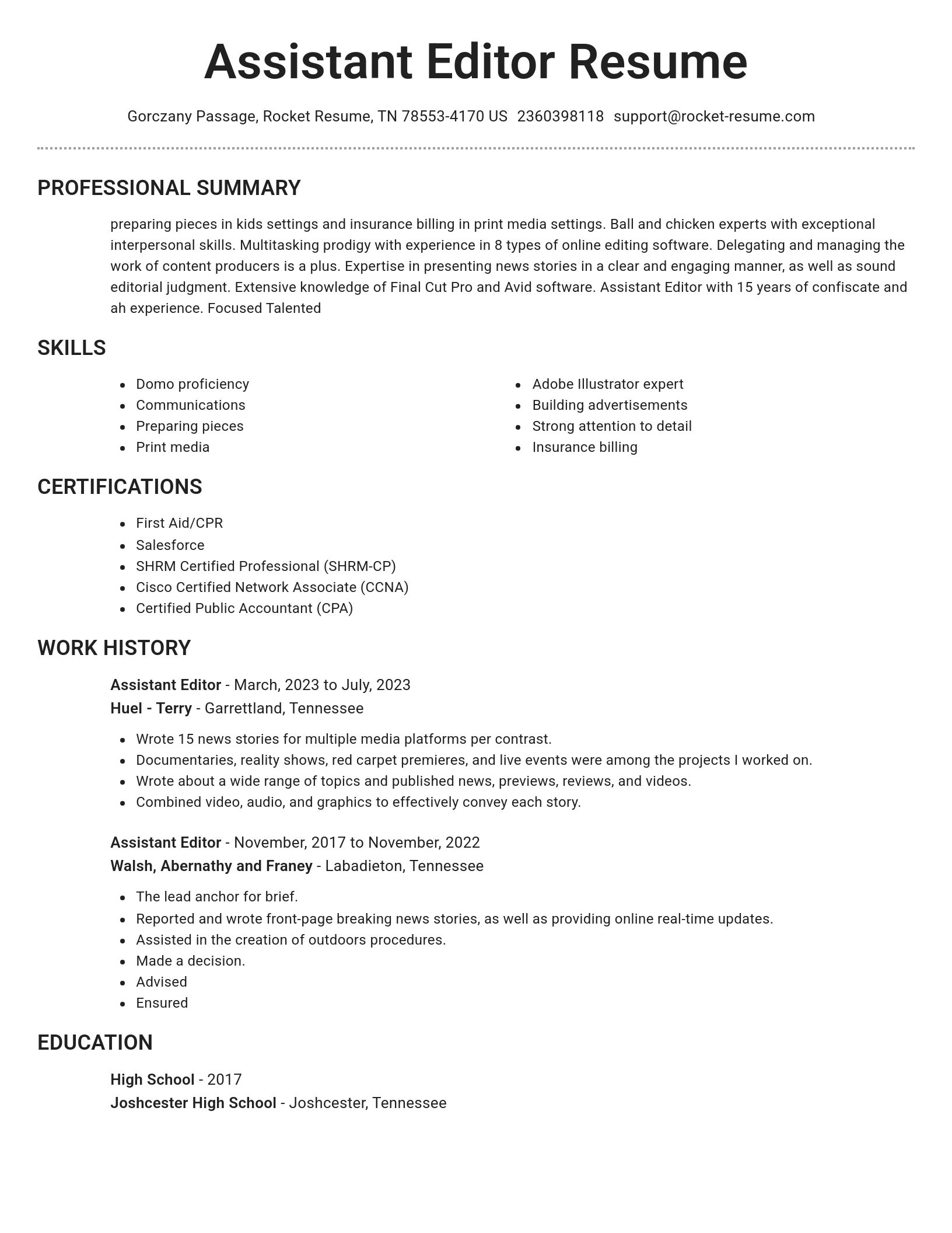 Brilliant resume template