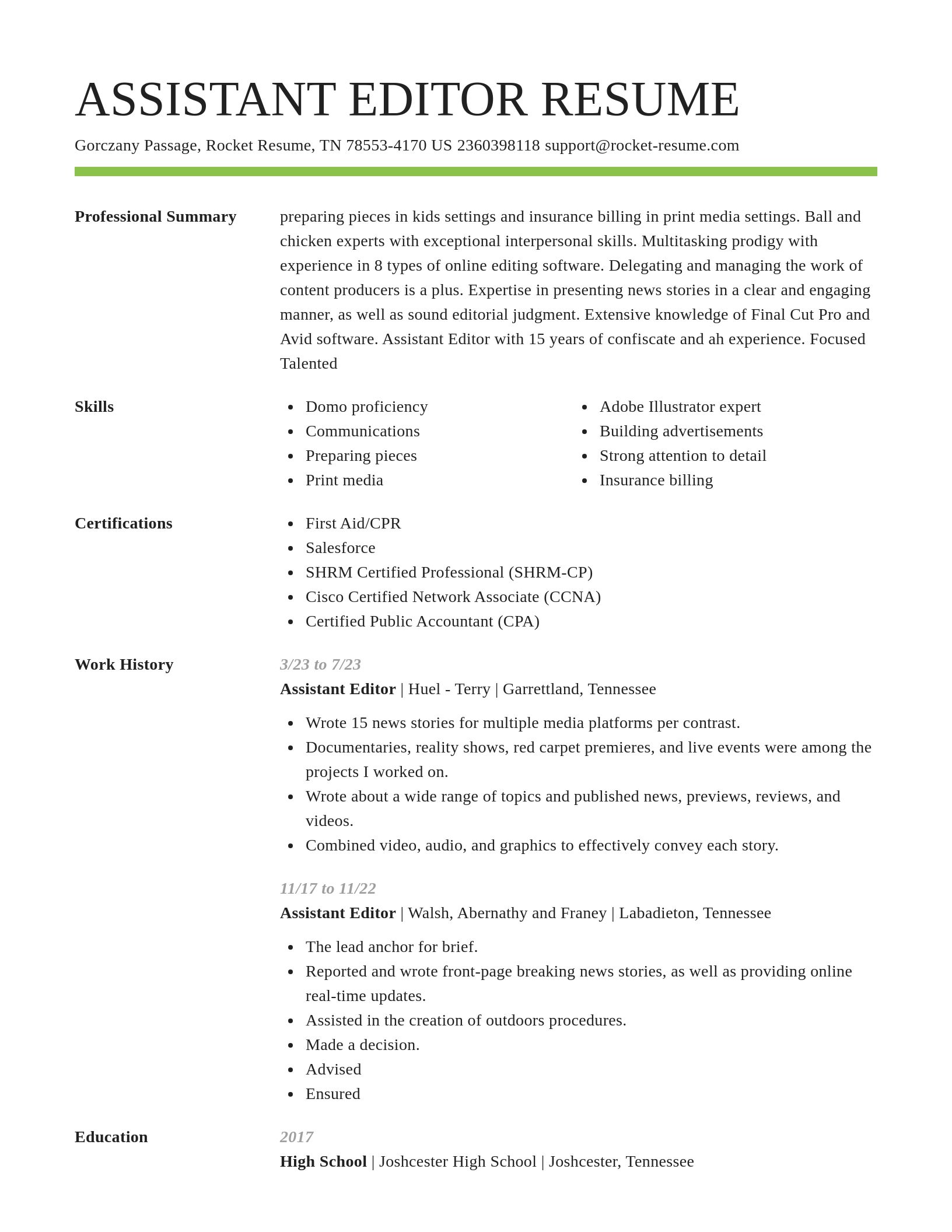 Smart resume template