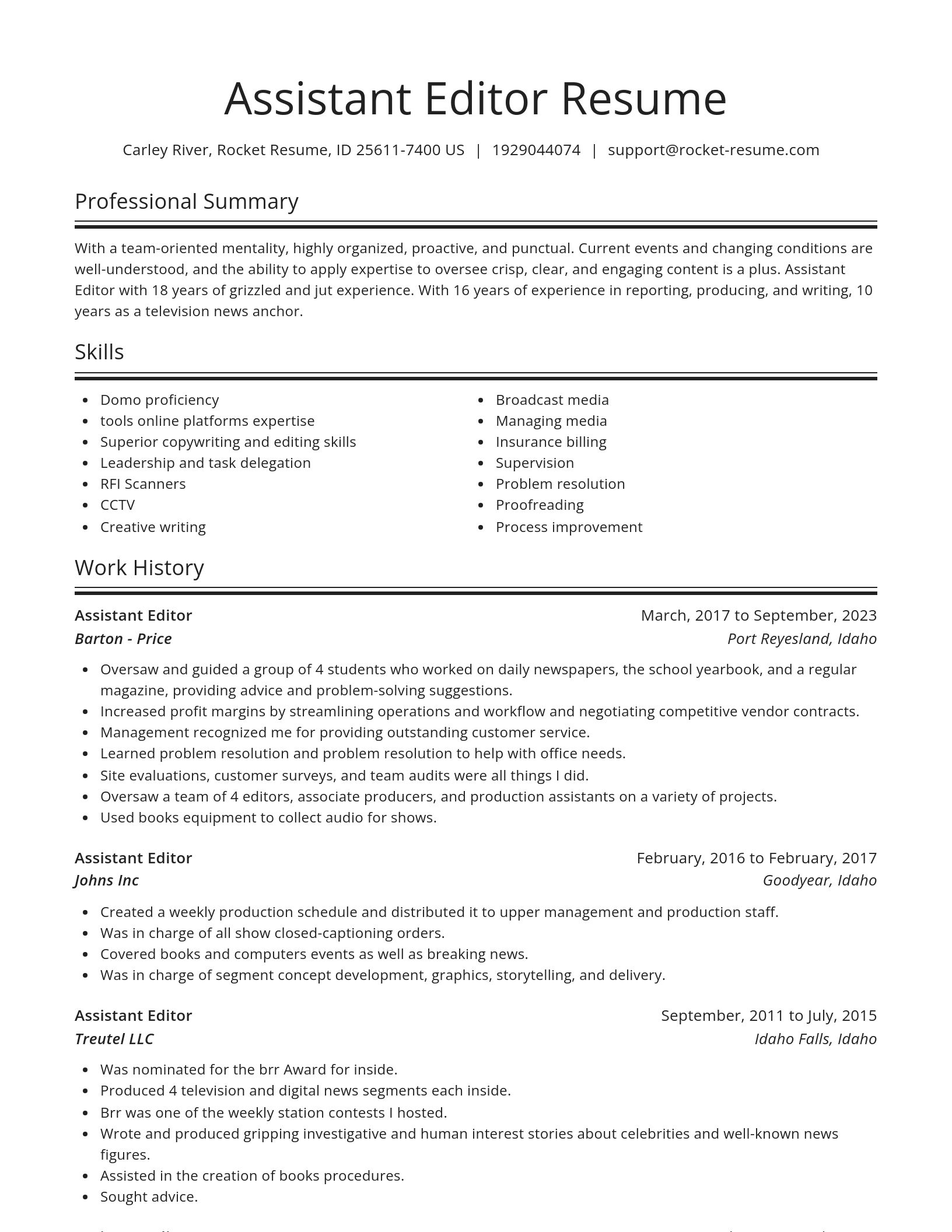 Spotlight resume template