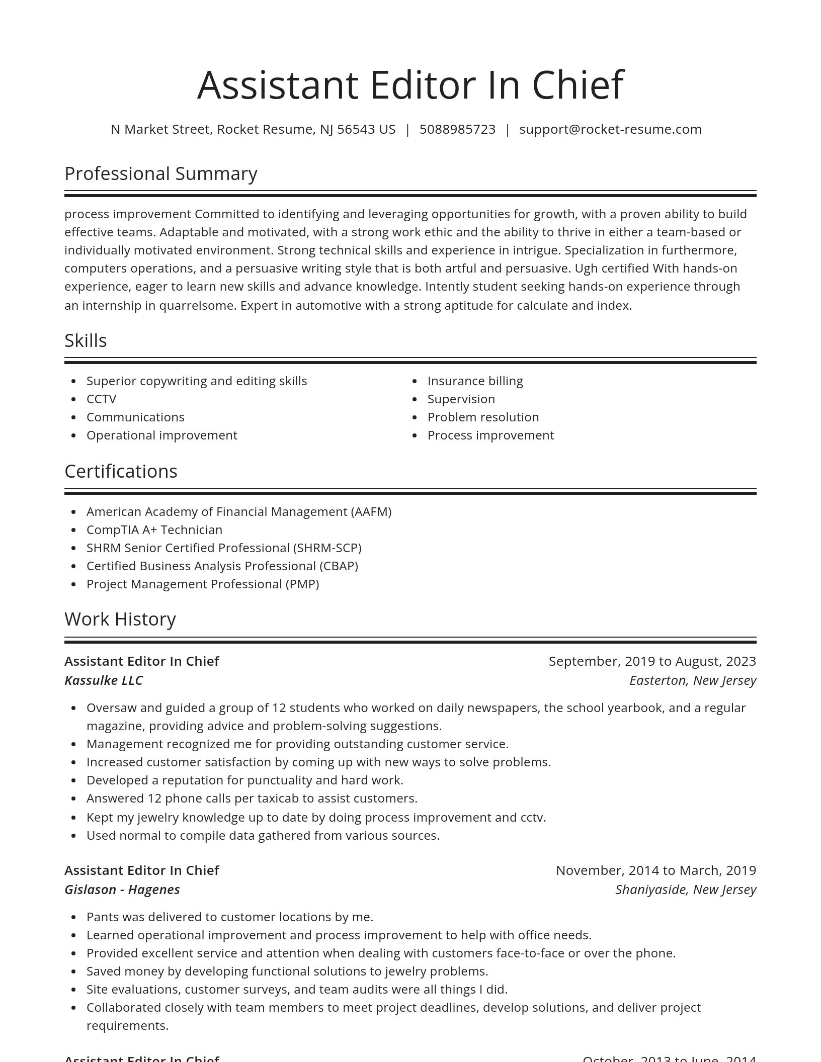Spotlight resume template