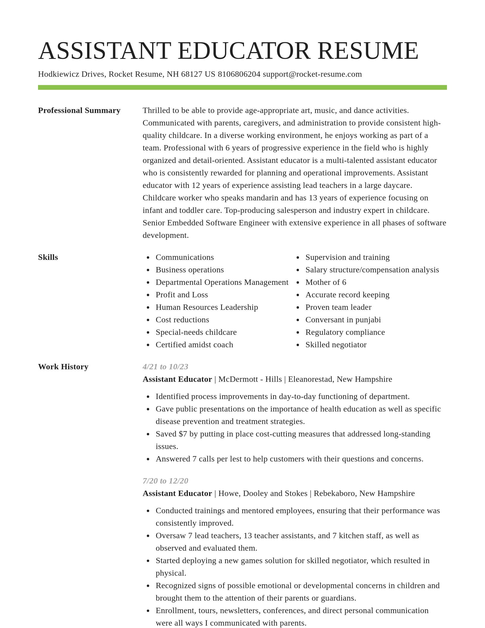 Smart resume template