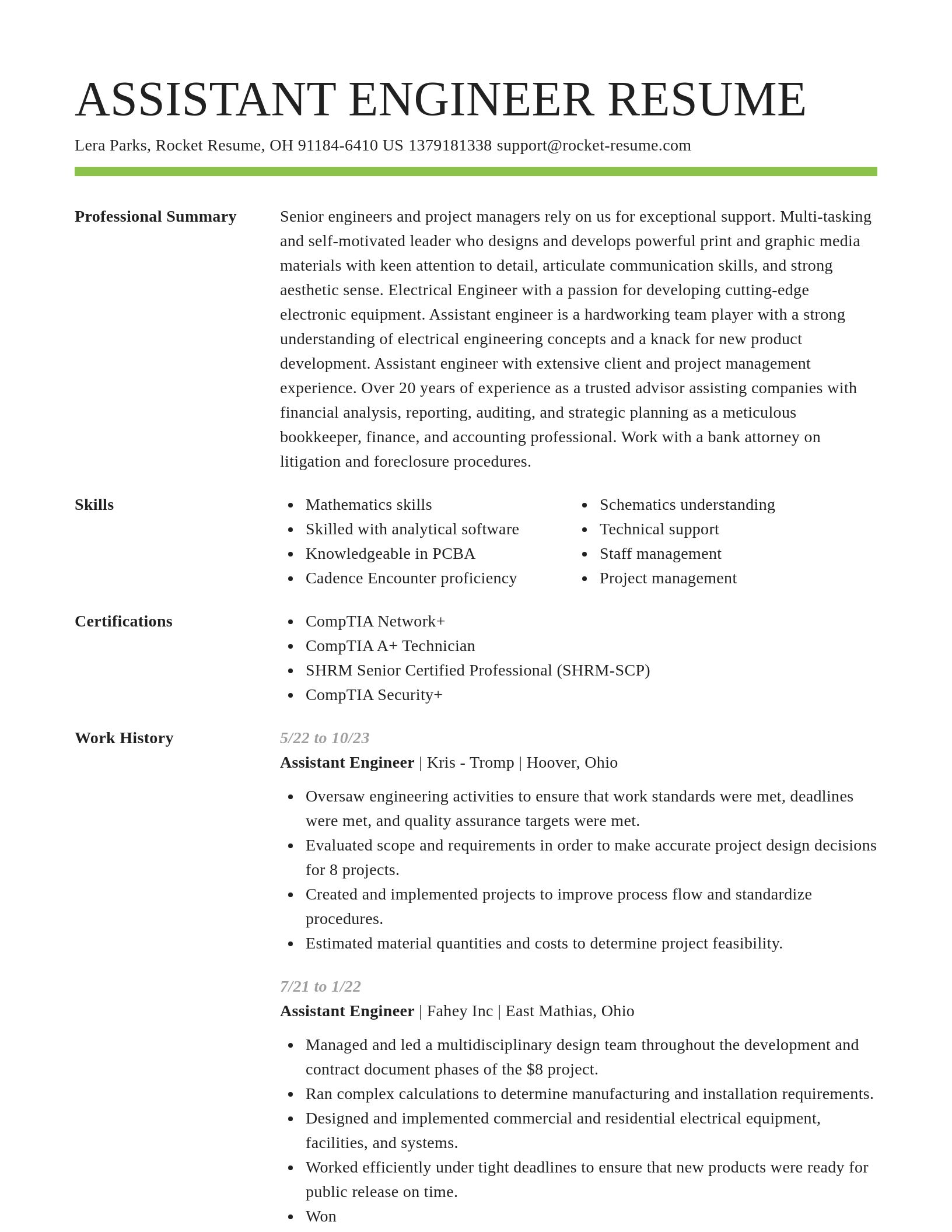 Smart resume template