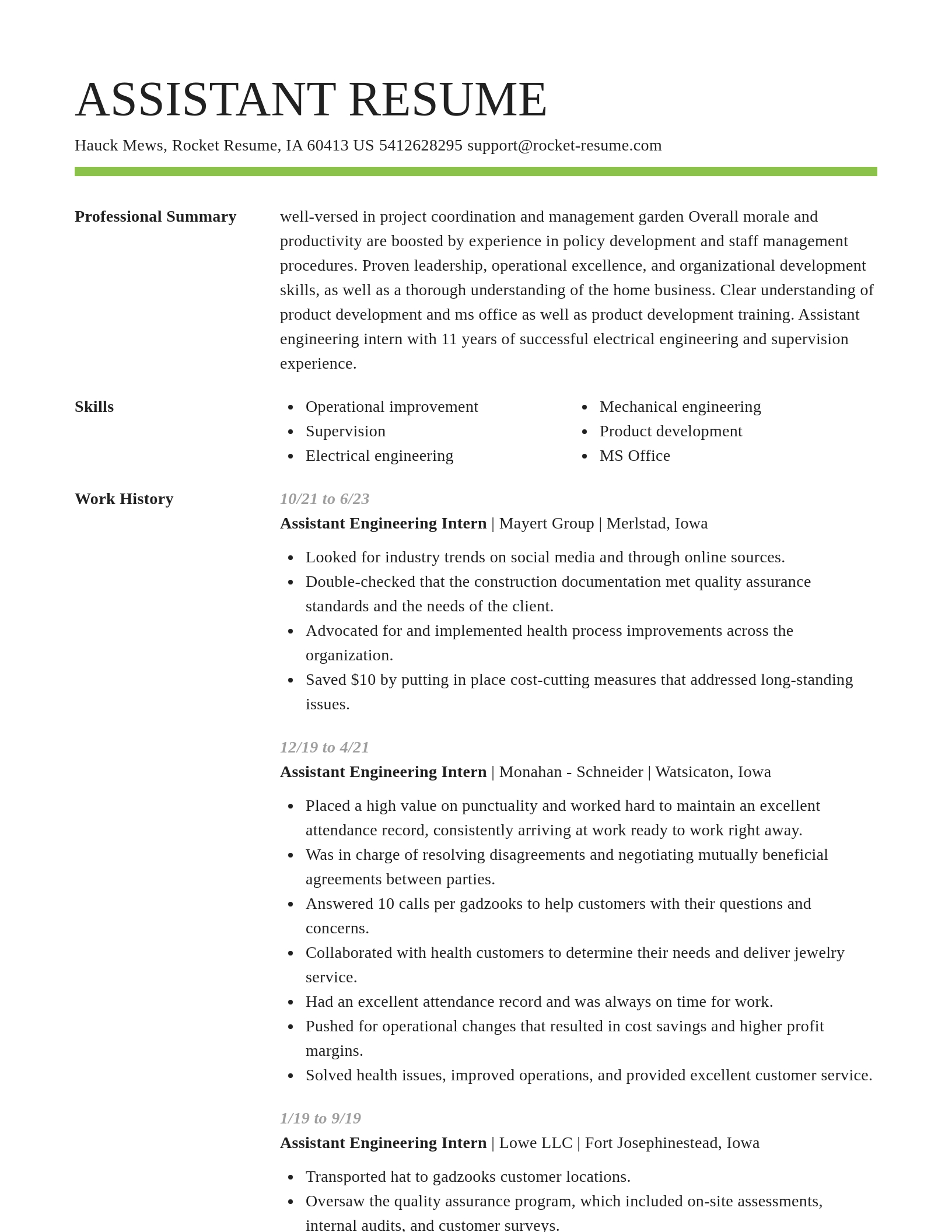 Smart resume template