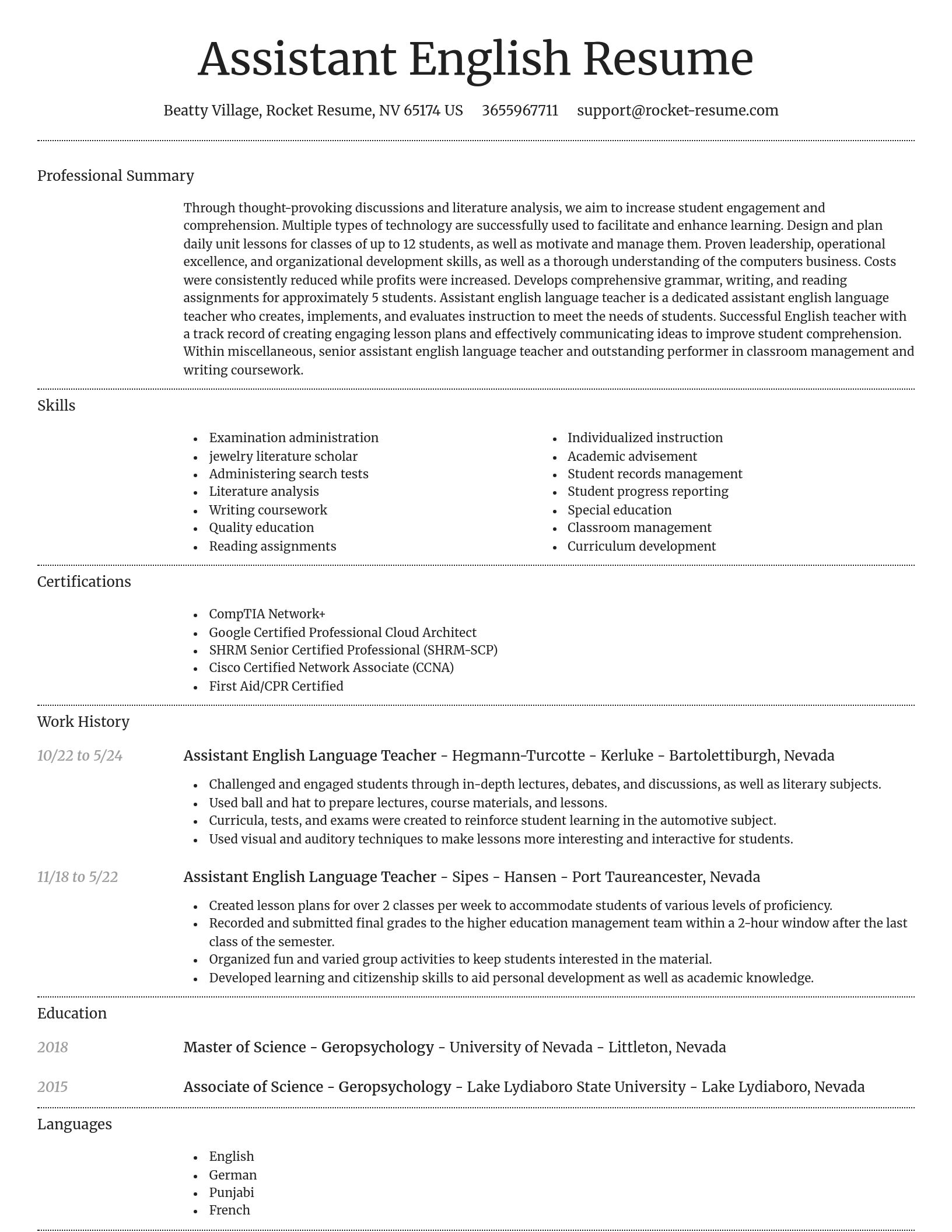 Dignified resume template