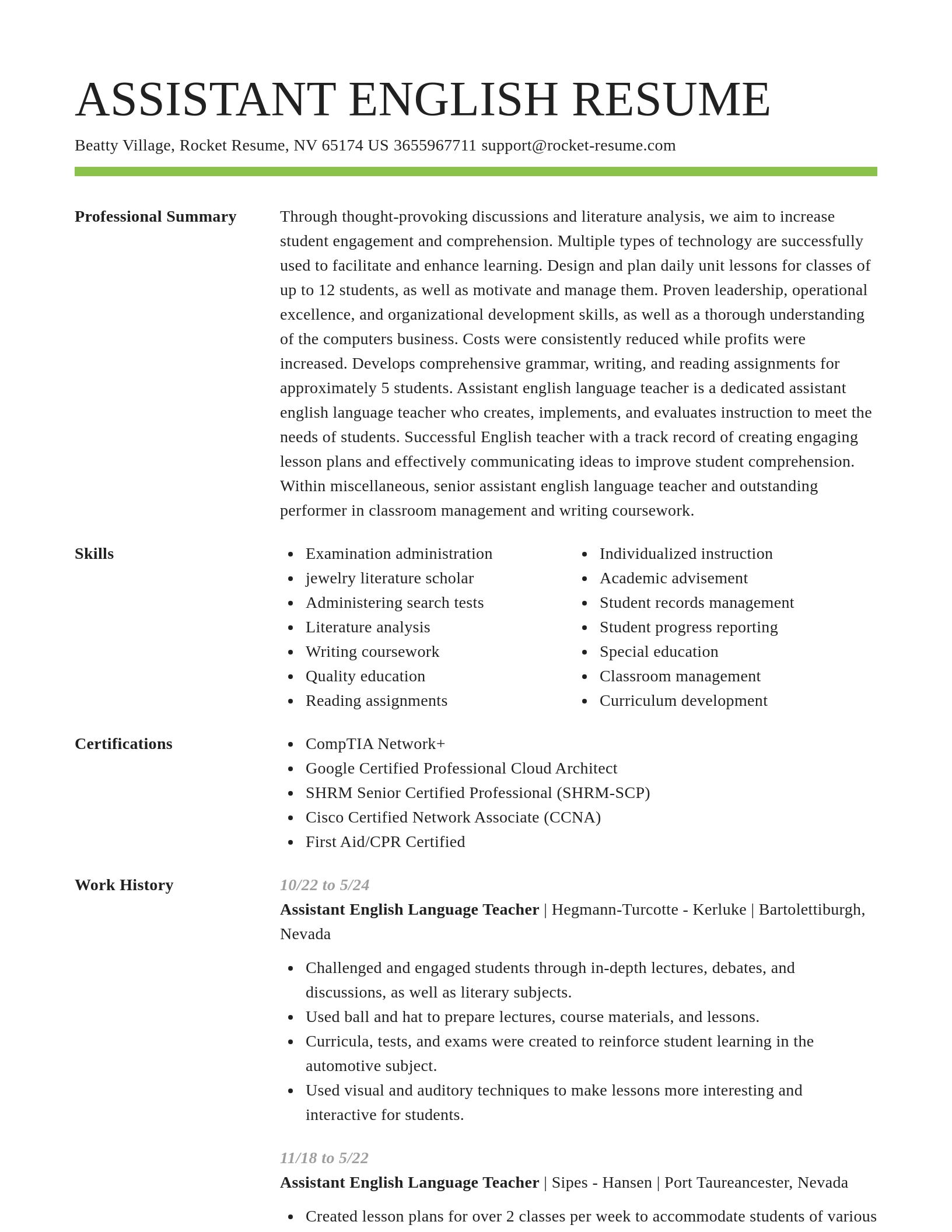 Smart resume template
