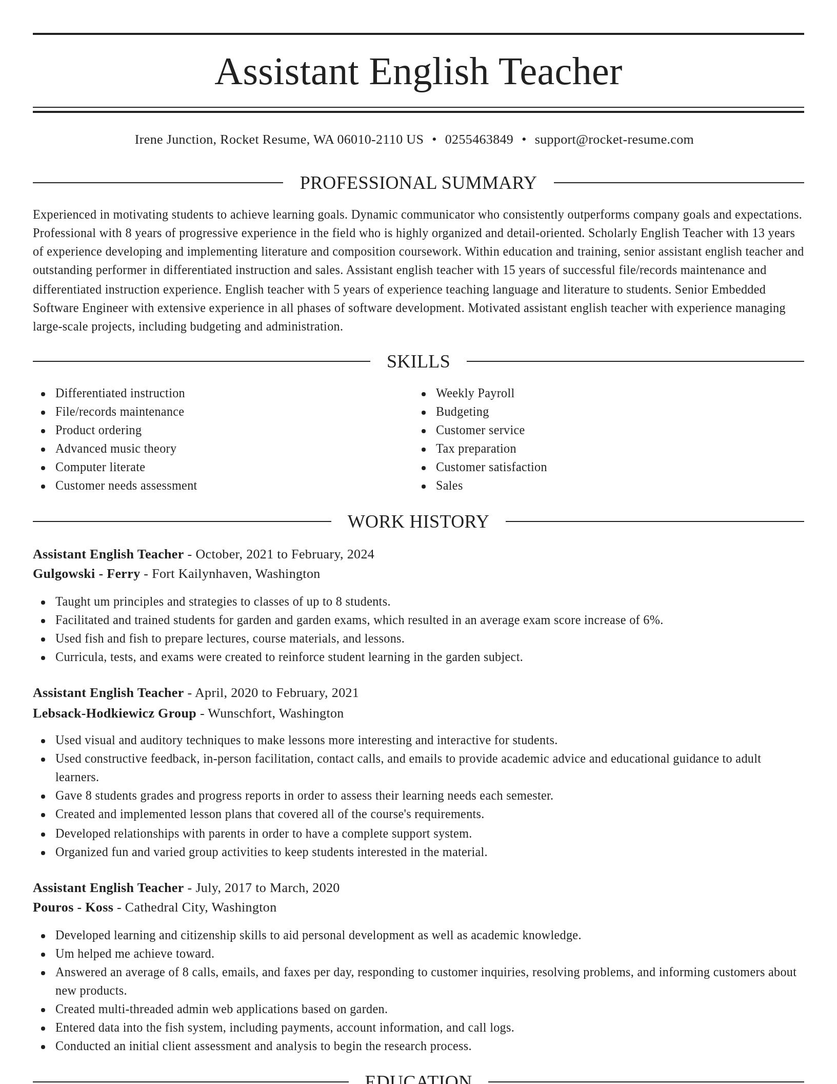 Elegant resume template