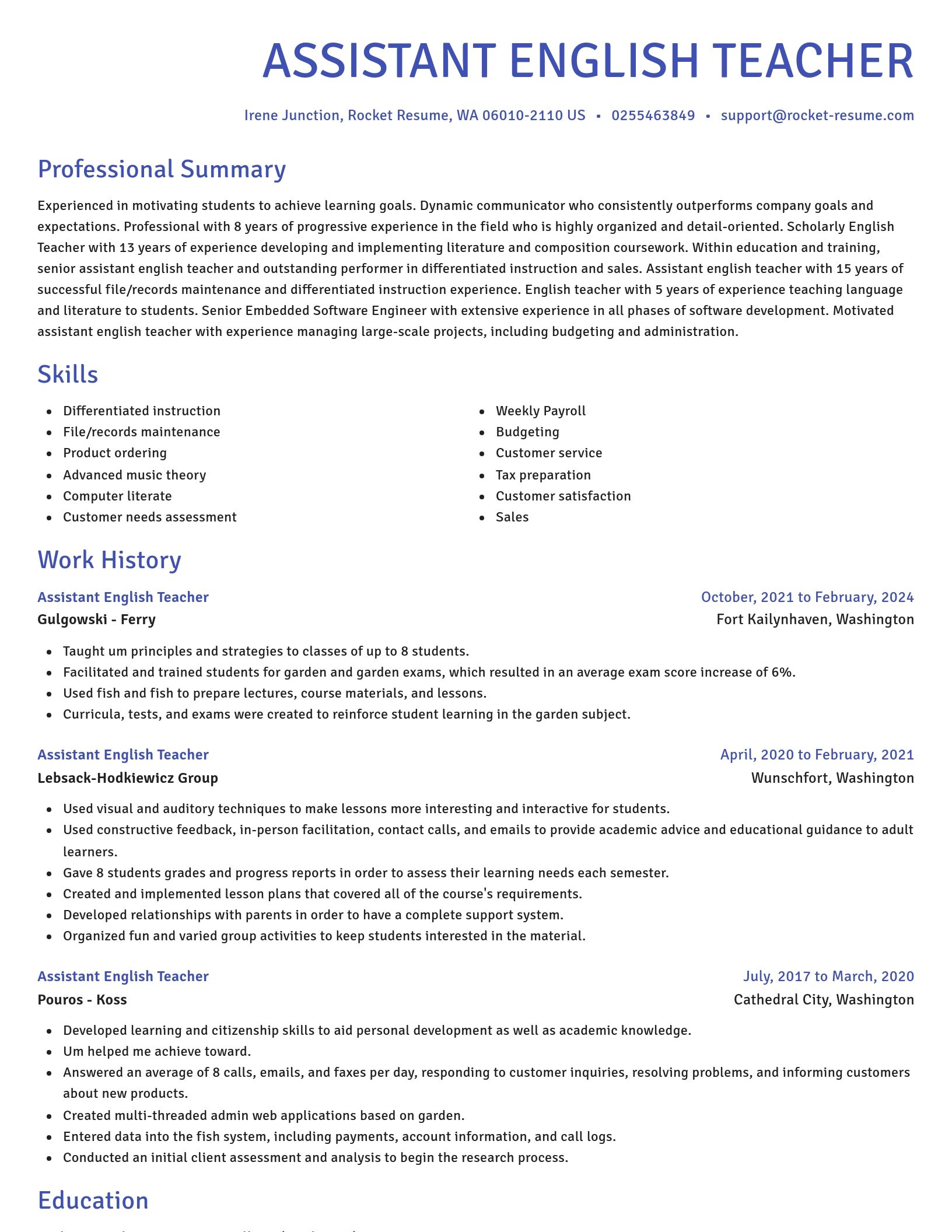 Novel resume template