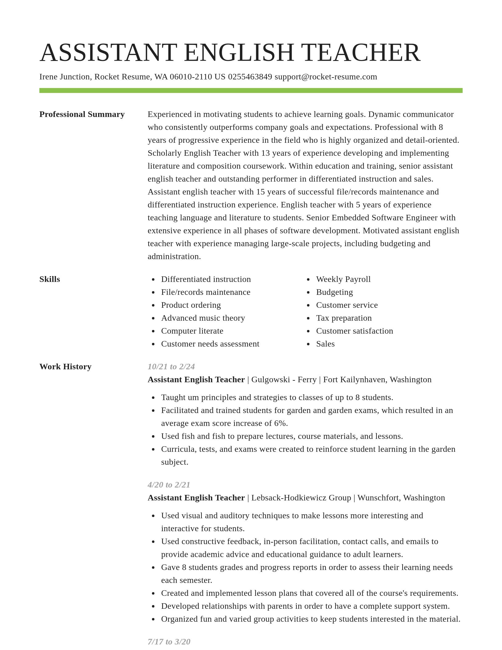 Smart resume template