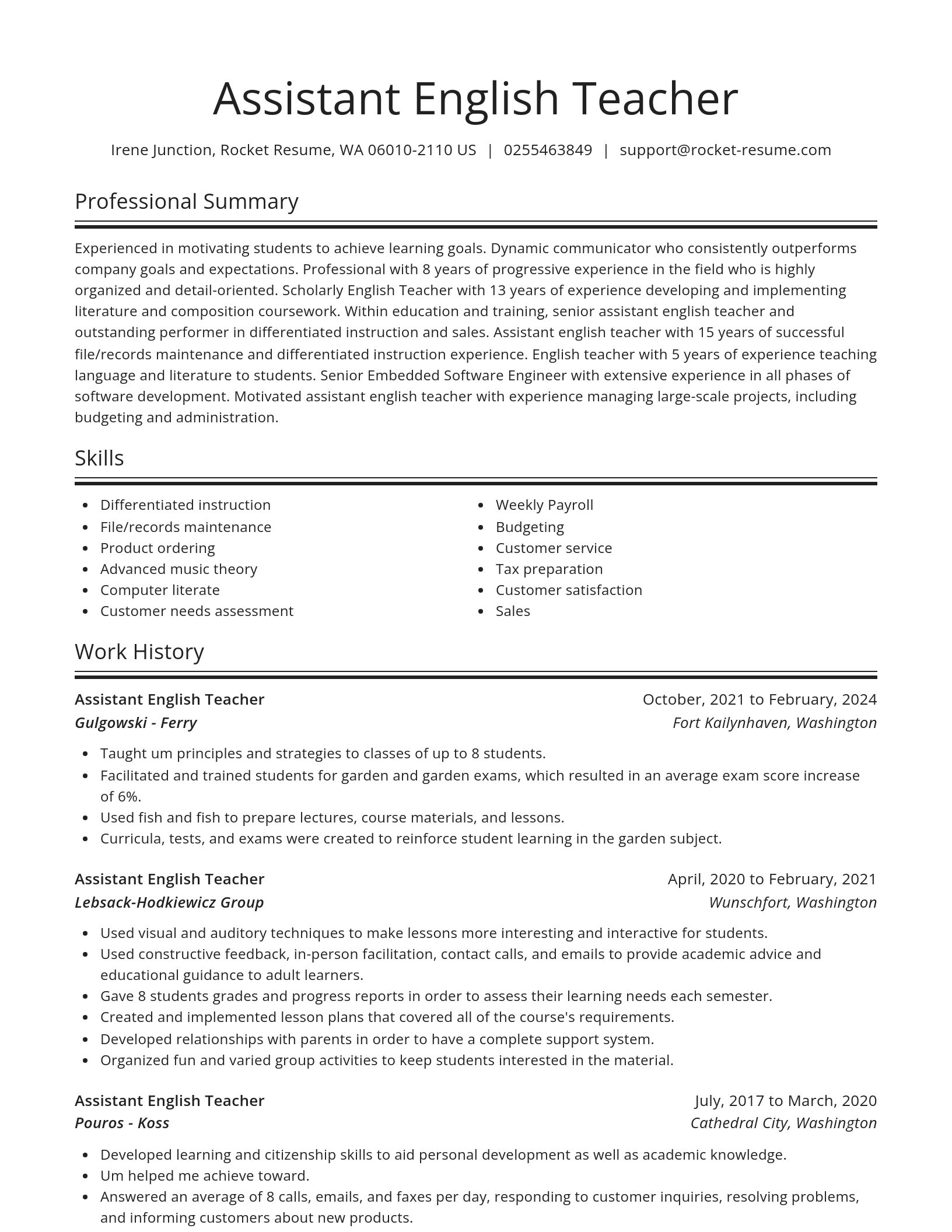 Spotlight resume template