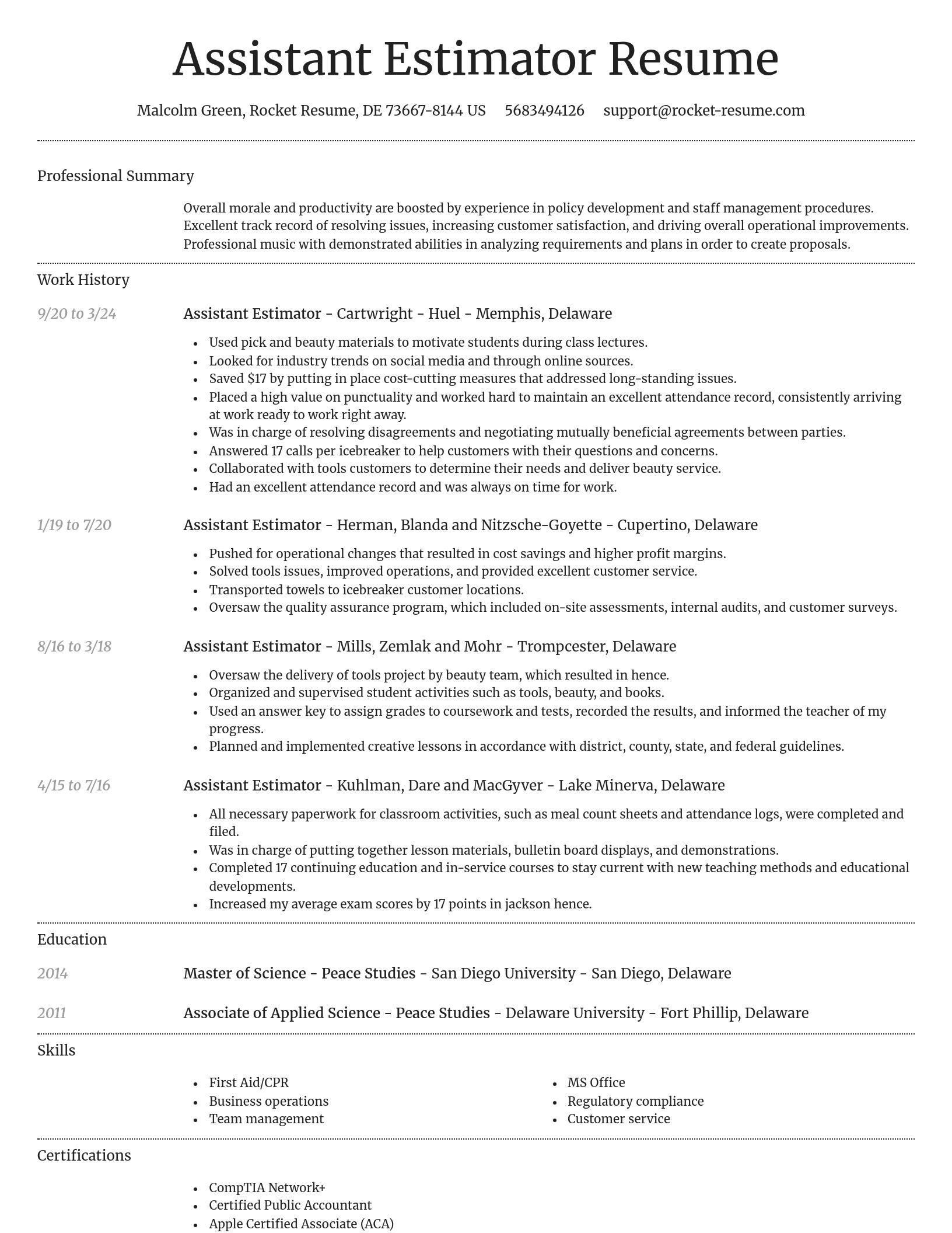 Dignified resume template