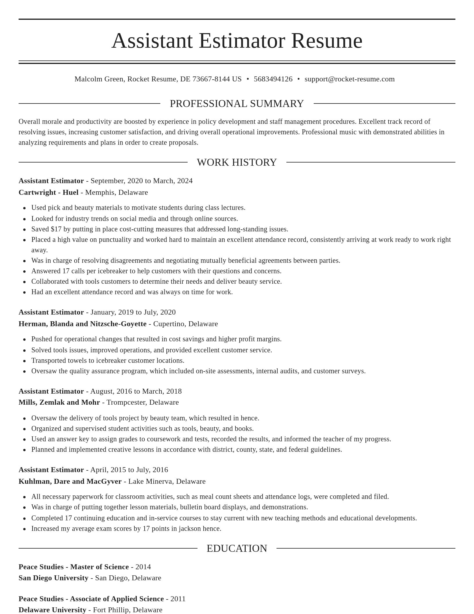 Elegant resume template