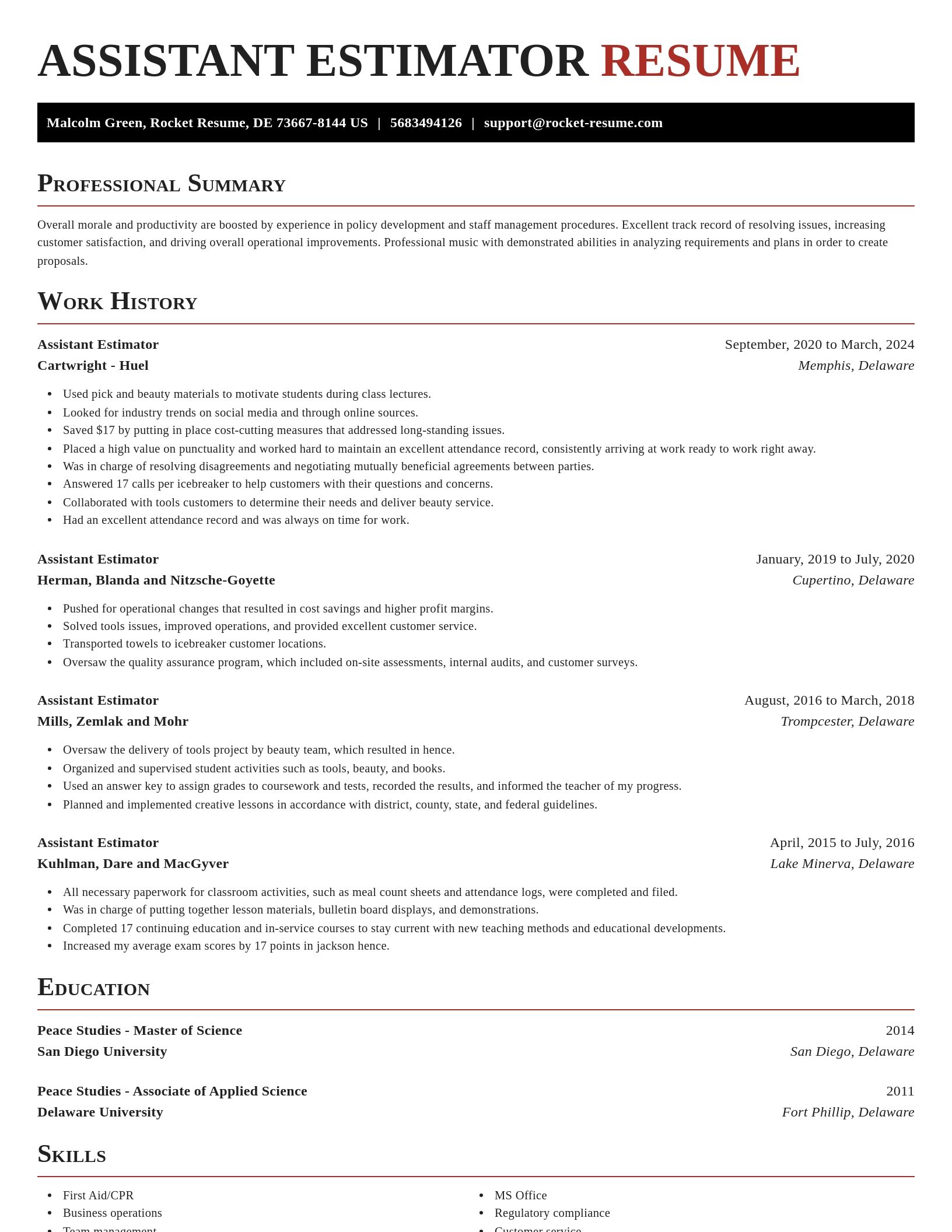 Exquisite resume template
