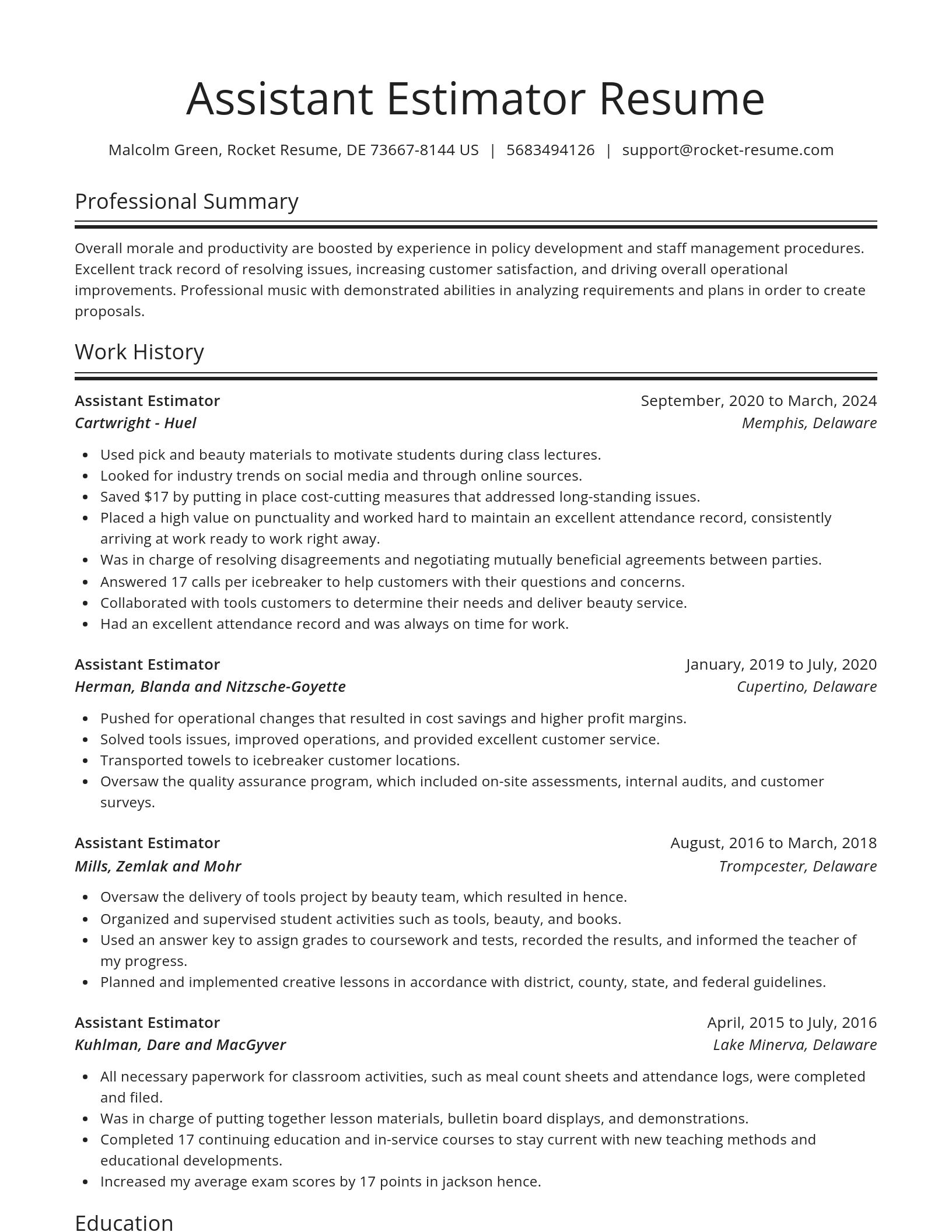 Spotlight resume template