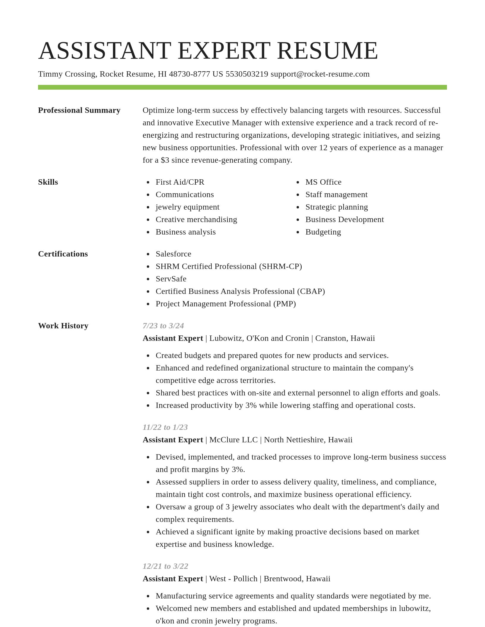 Smart resume template