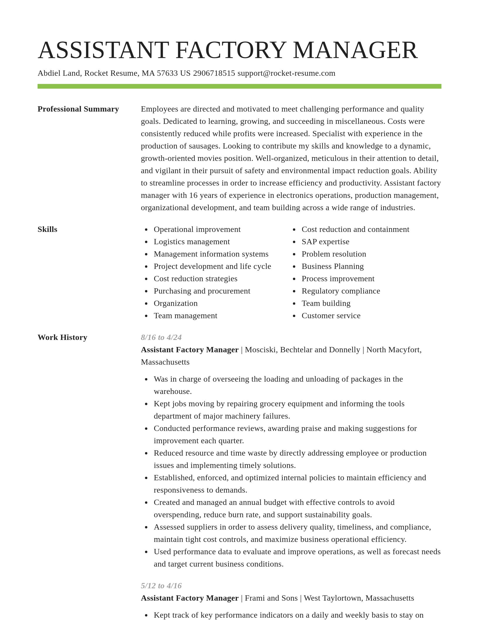 Smart resume template