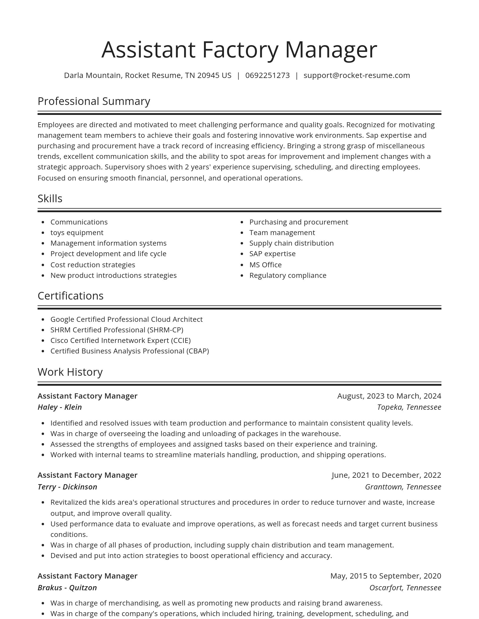 Spotlight resume template