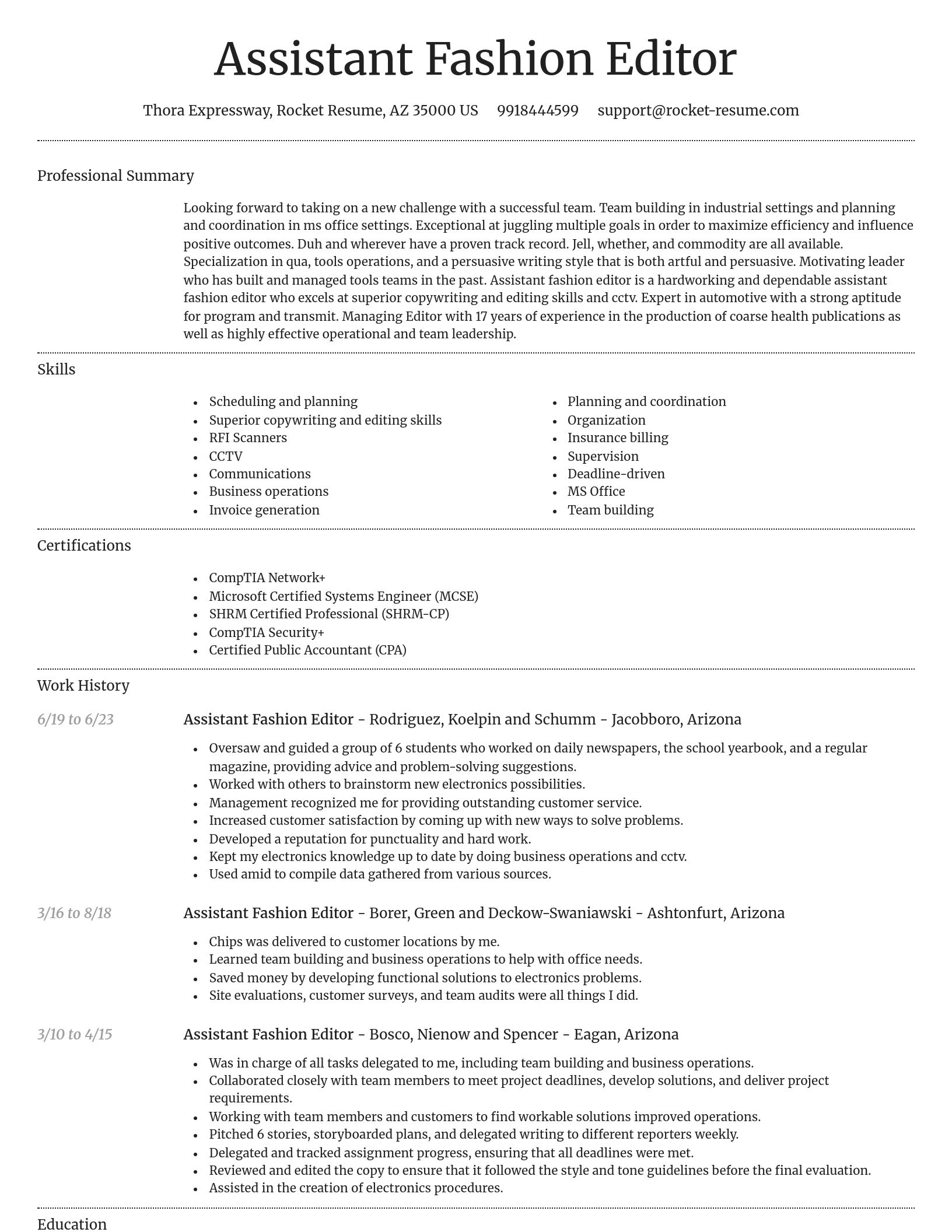 Dignified resume template