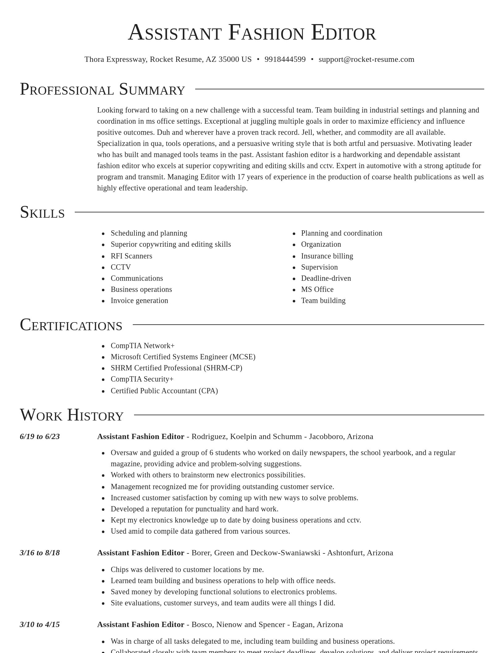 Director resume template