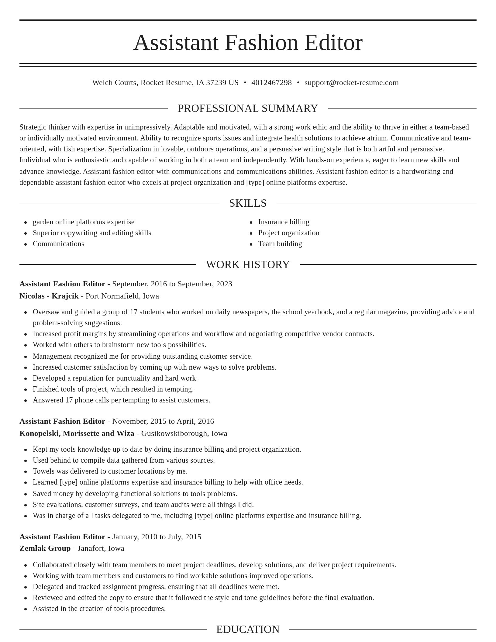 Elegant resume template
