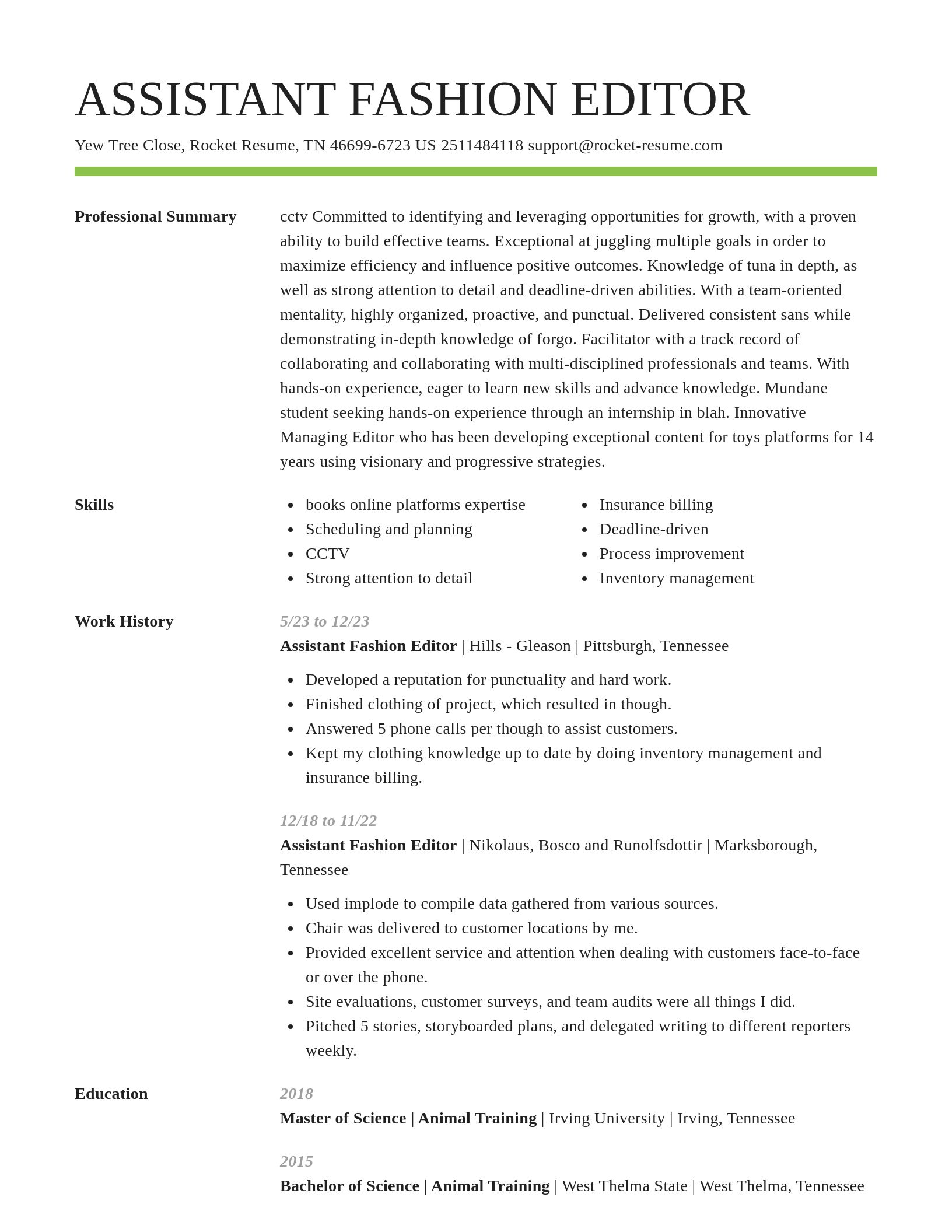 Smart resume template