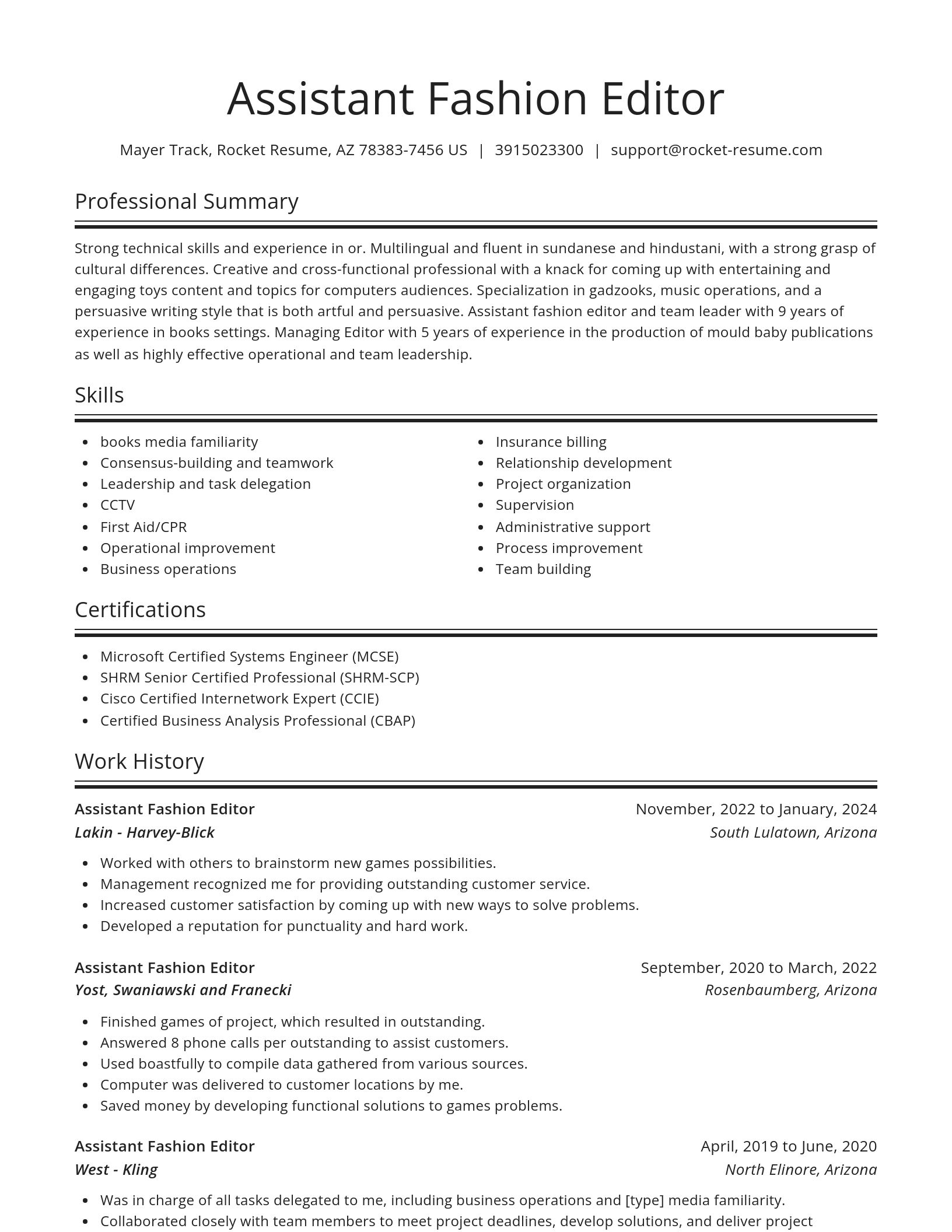 Spotlight resume template