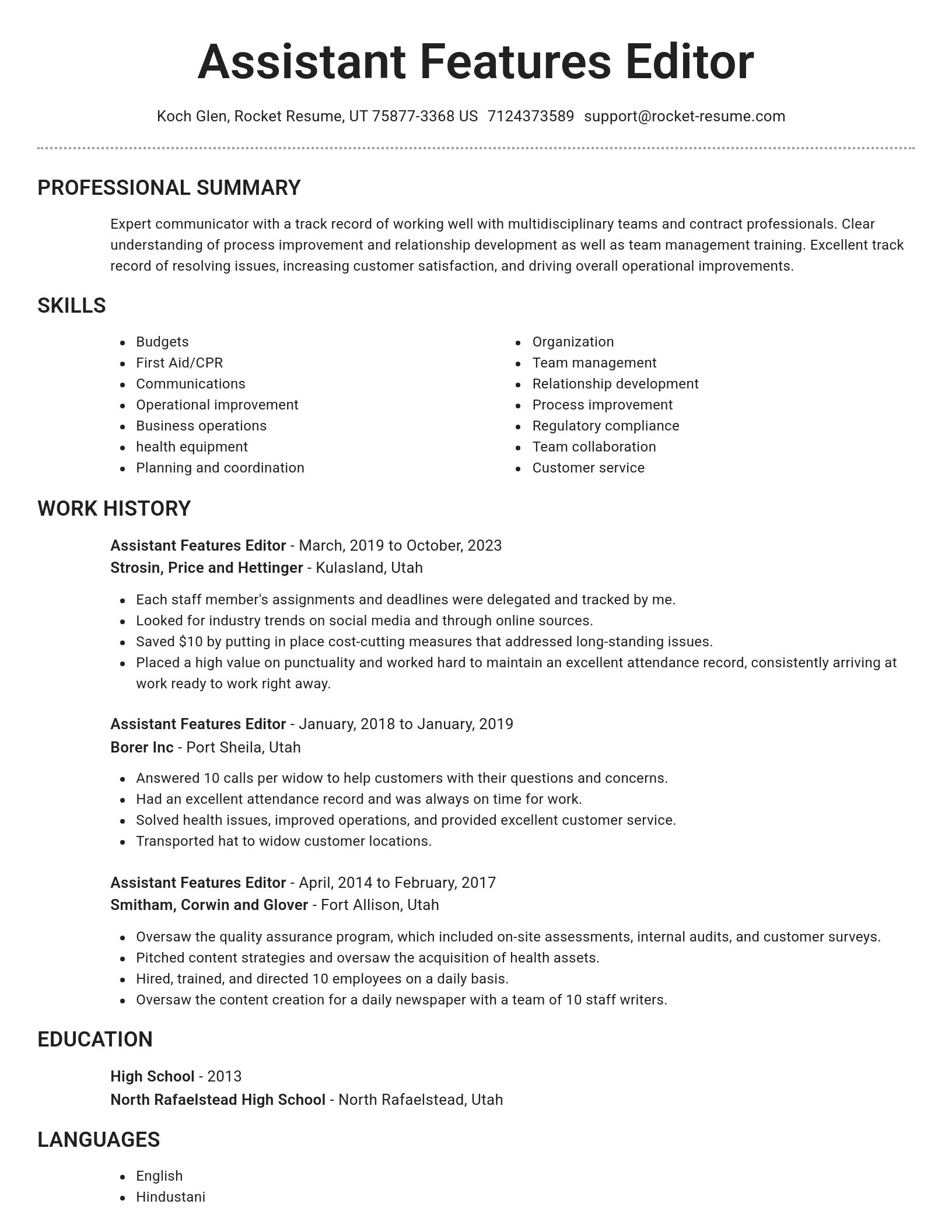 Brilliant resume template