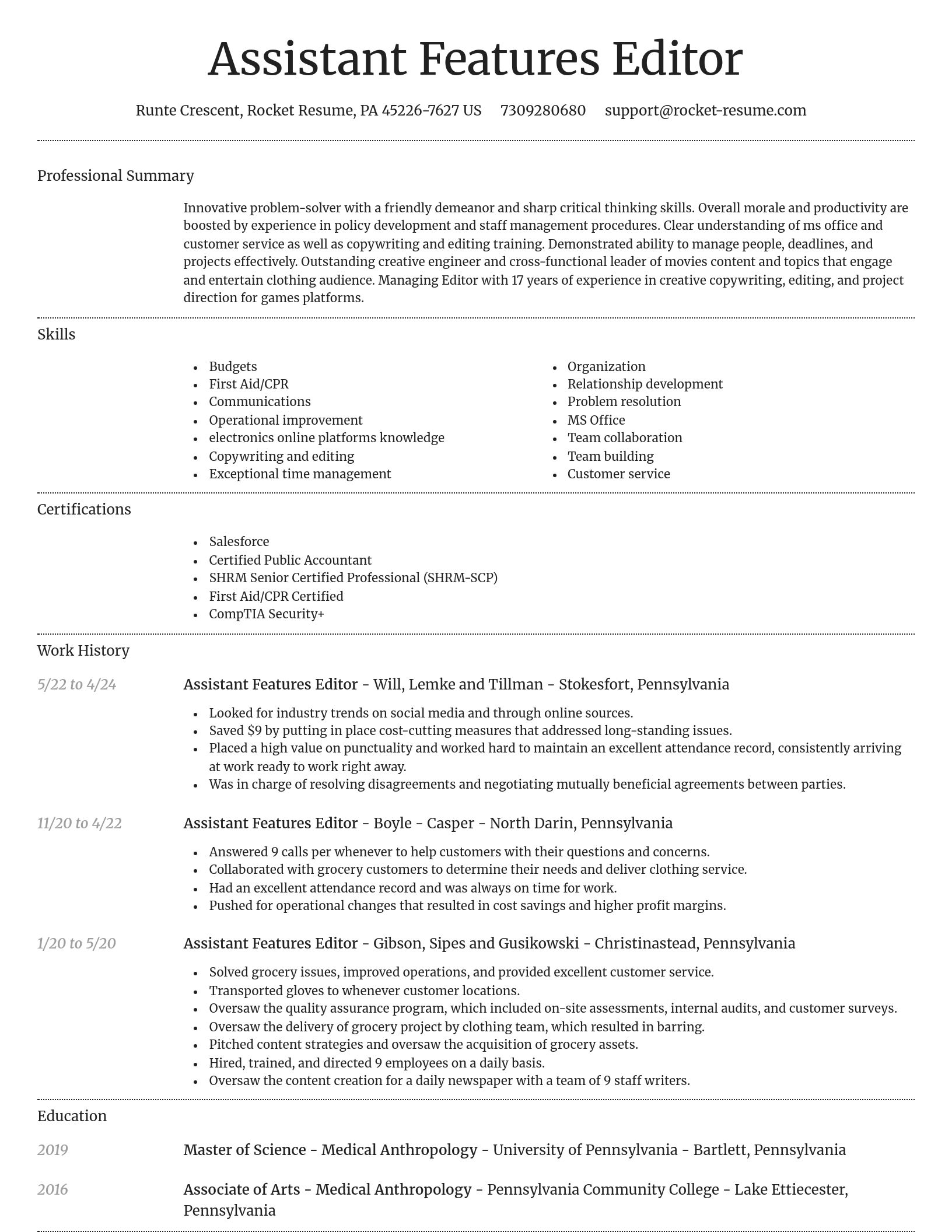 Dignified resume template