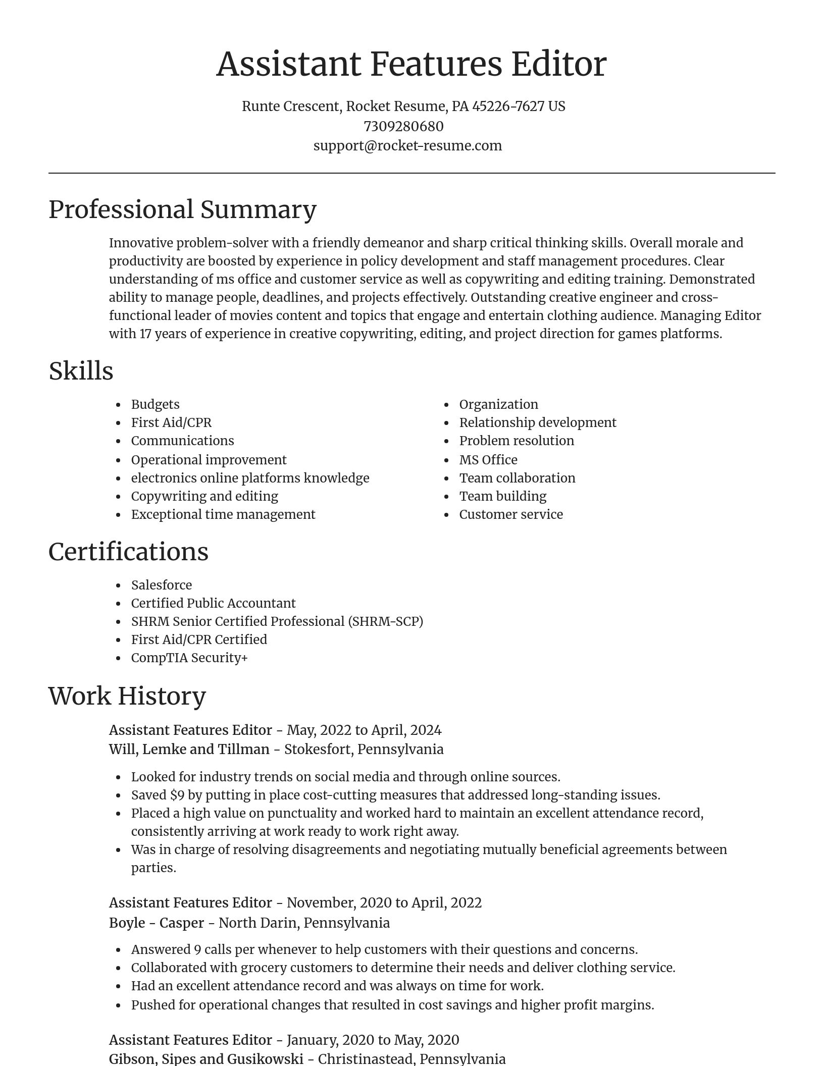 Focal Point resume template