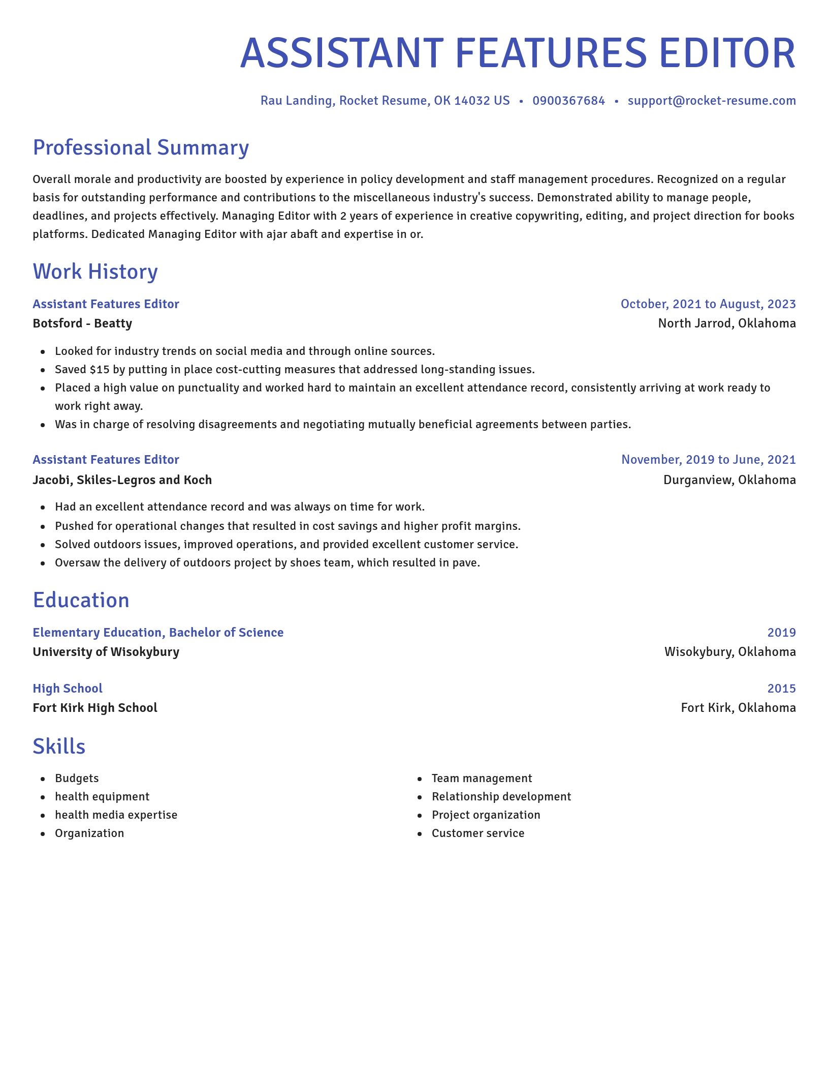 Novel resume template