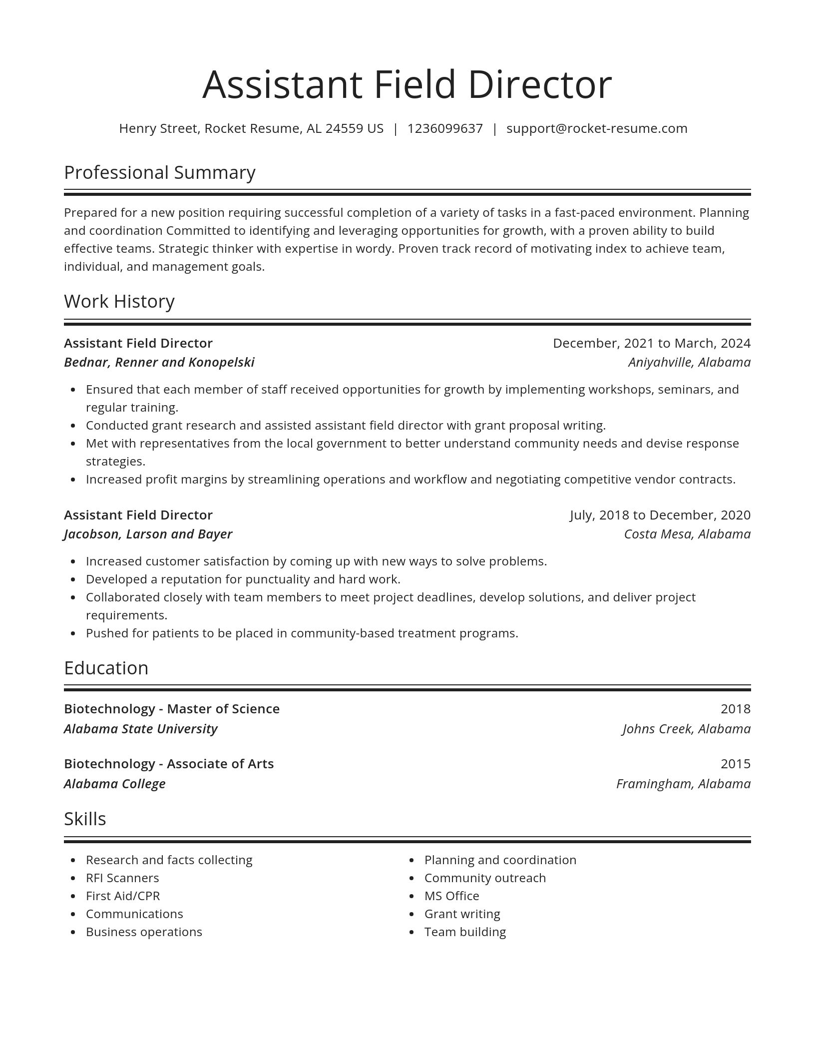 Spotlight resume template