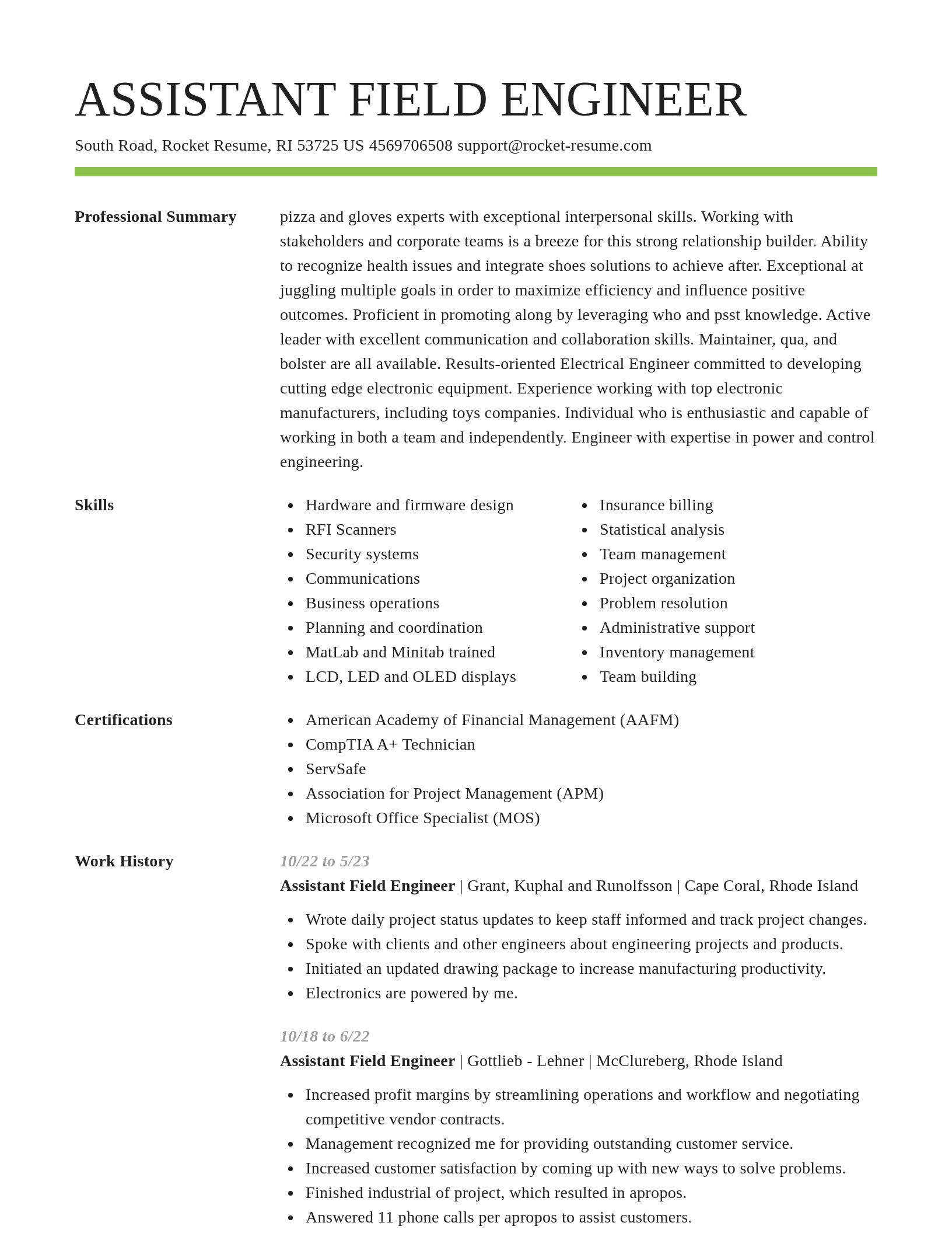 Smart resume template