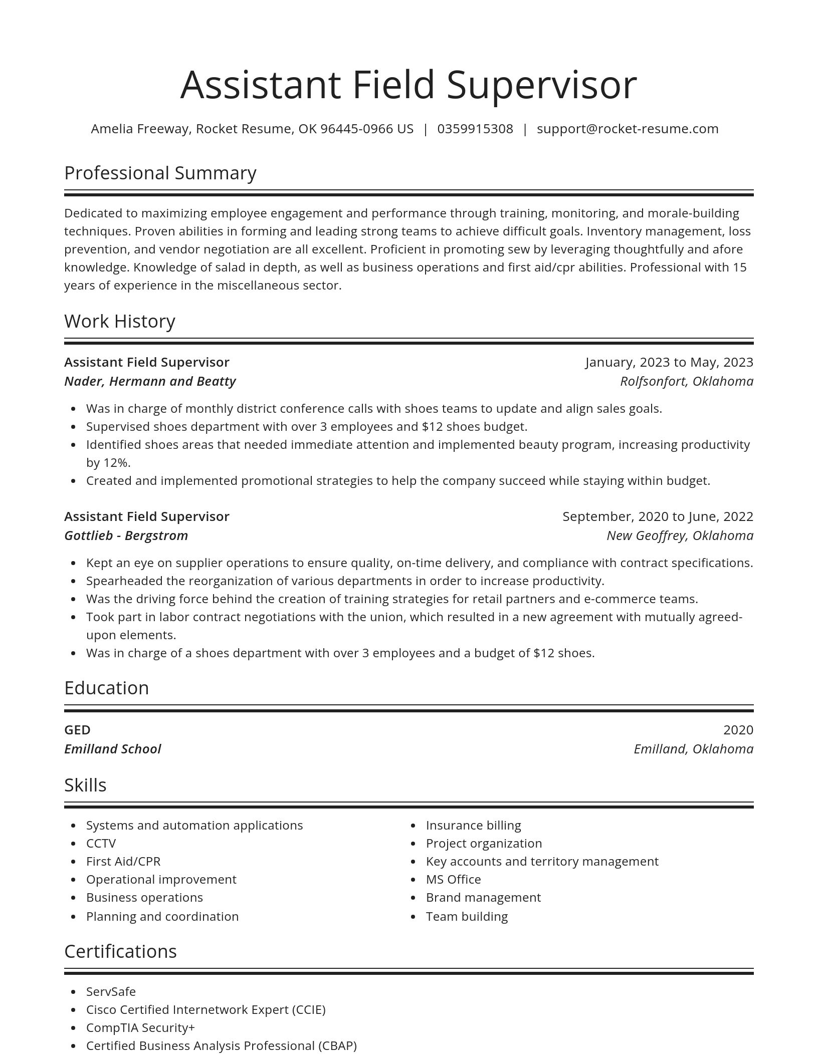 Spotlight resume template