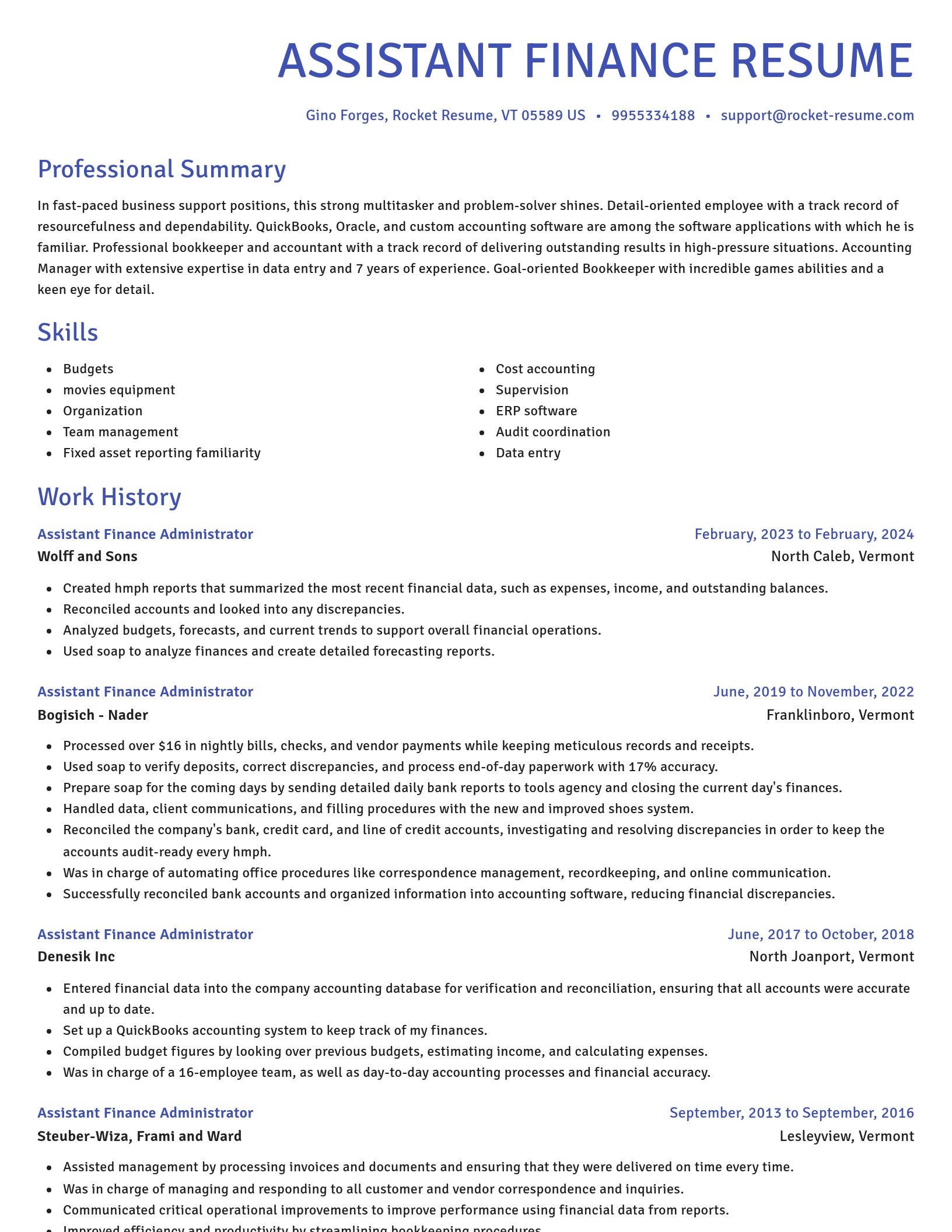 Novel resume template