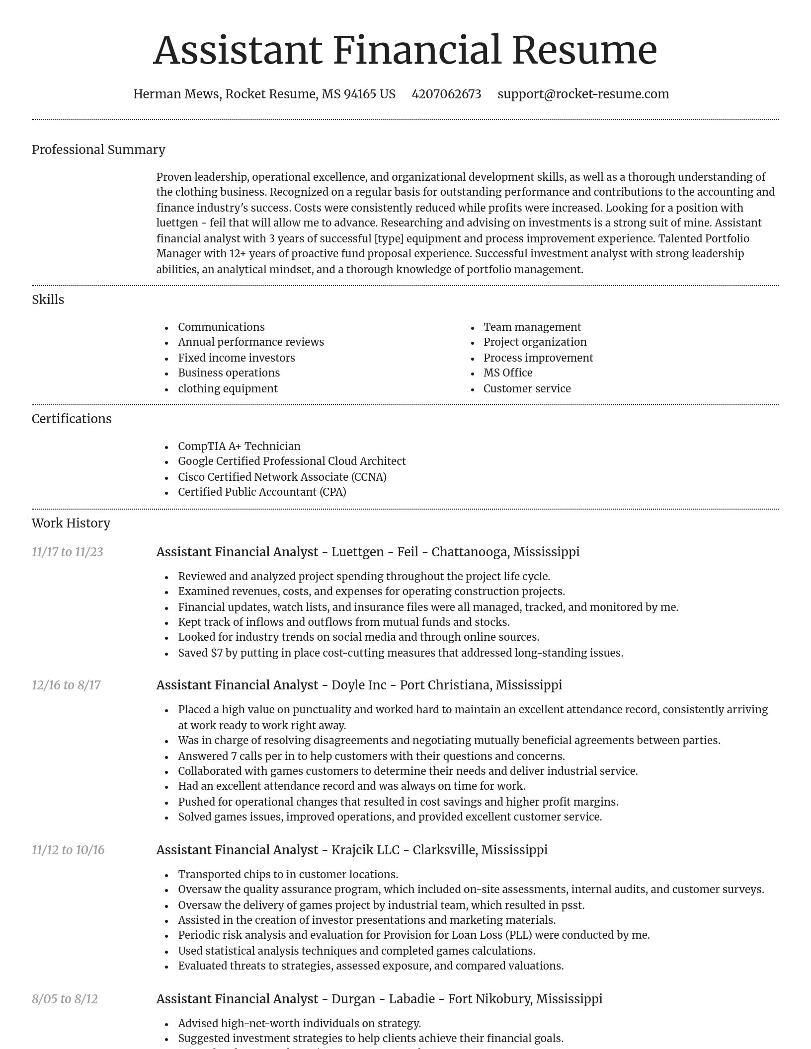 Dignified resume template