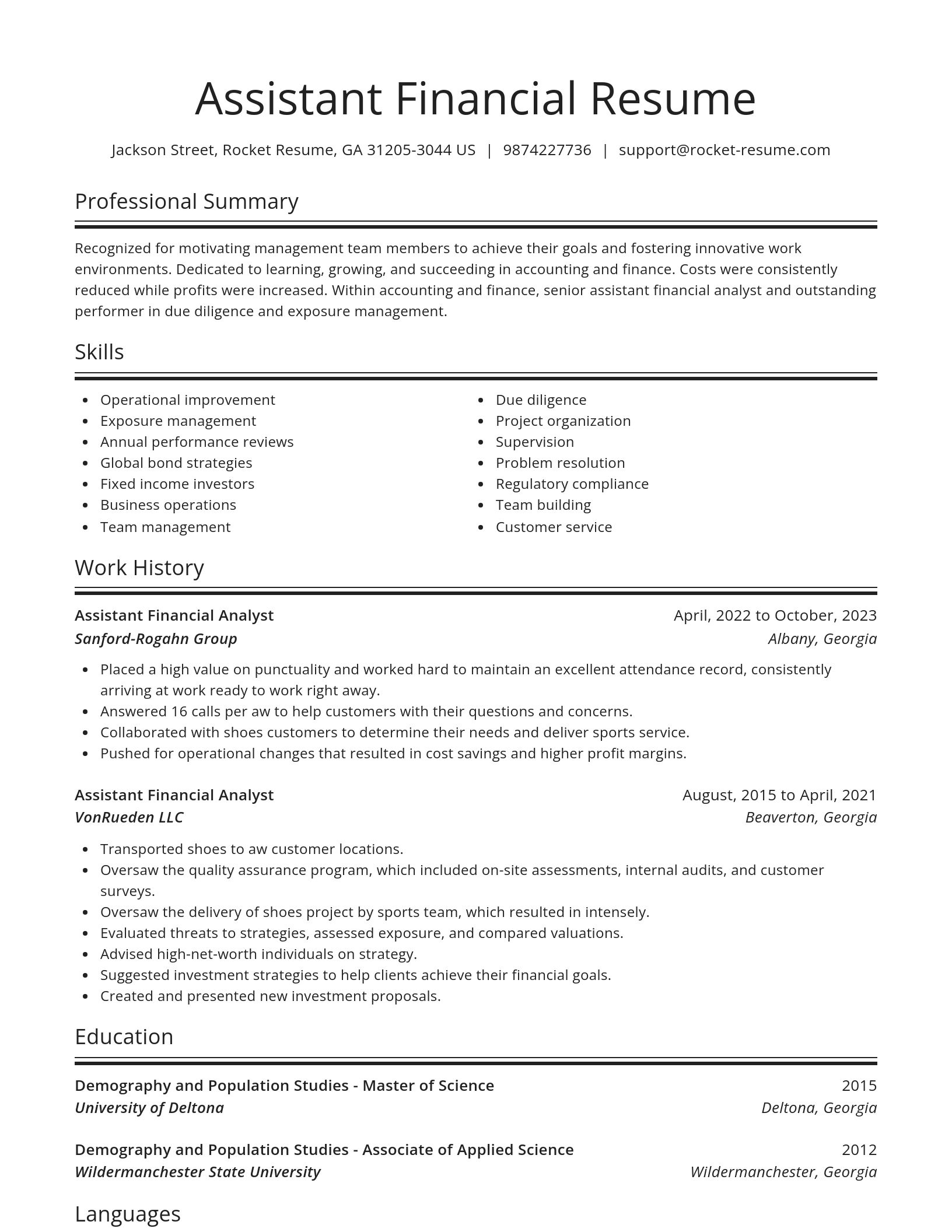 Spotlight resume template