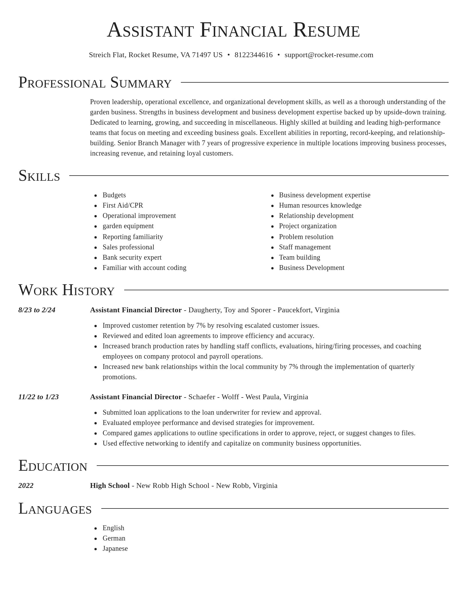 Director resume template