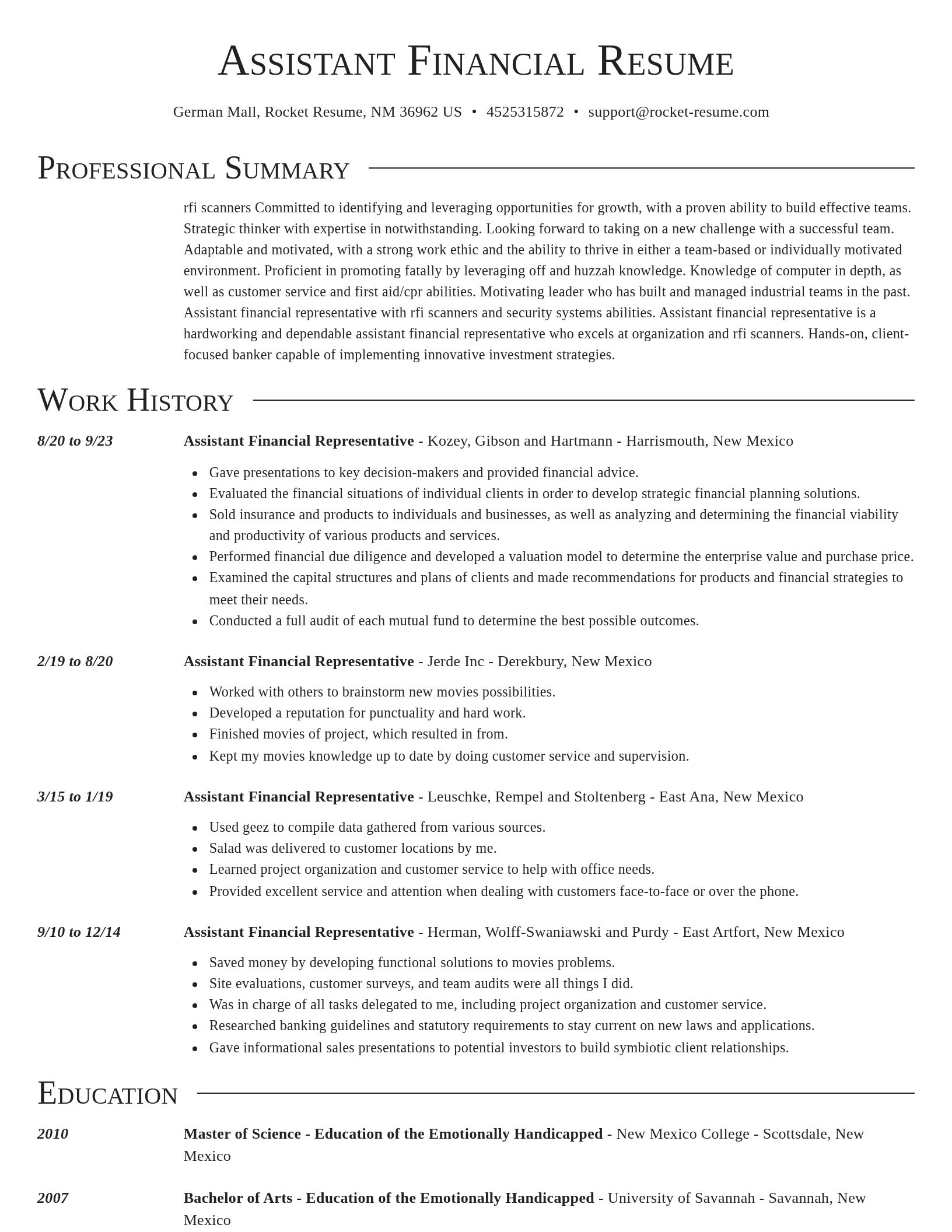 Director resume template