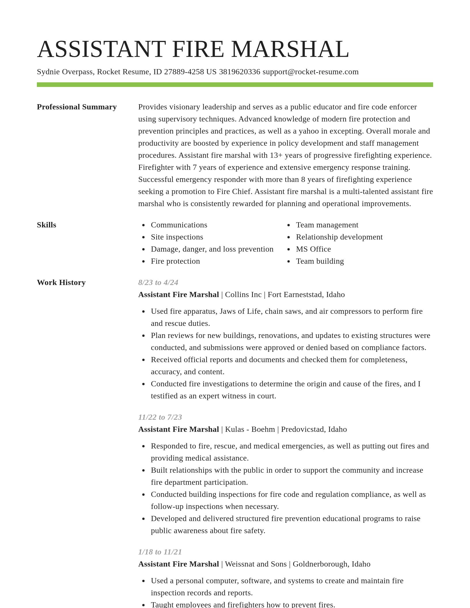 Smart resume template
