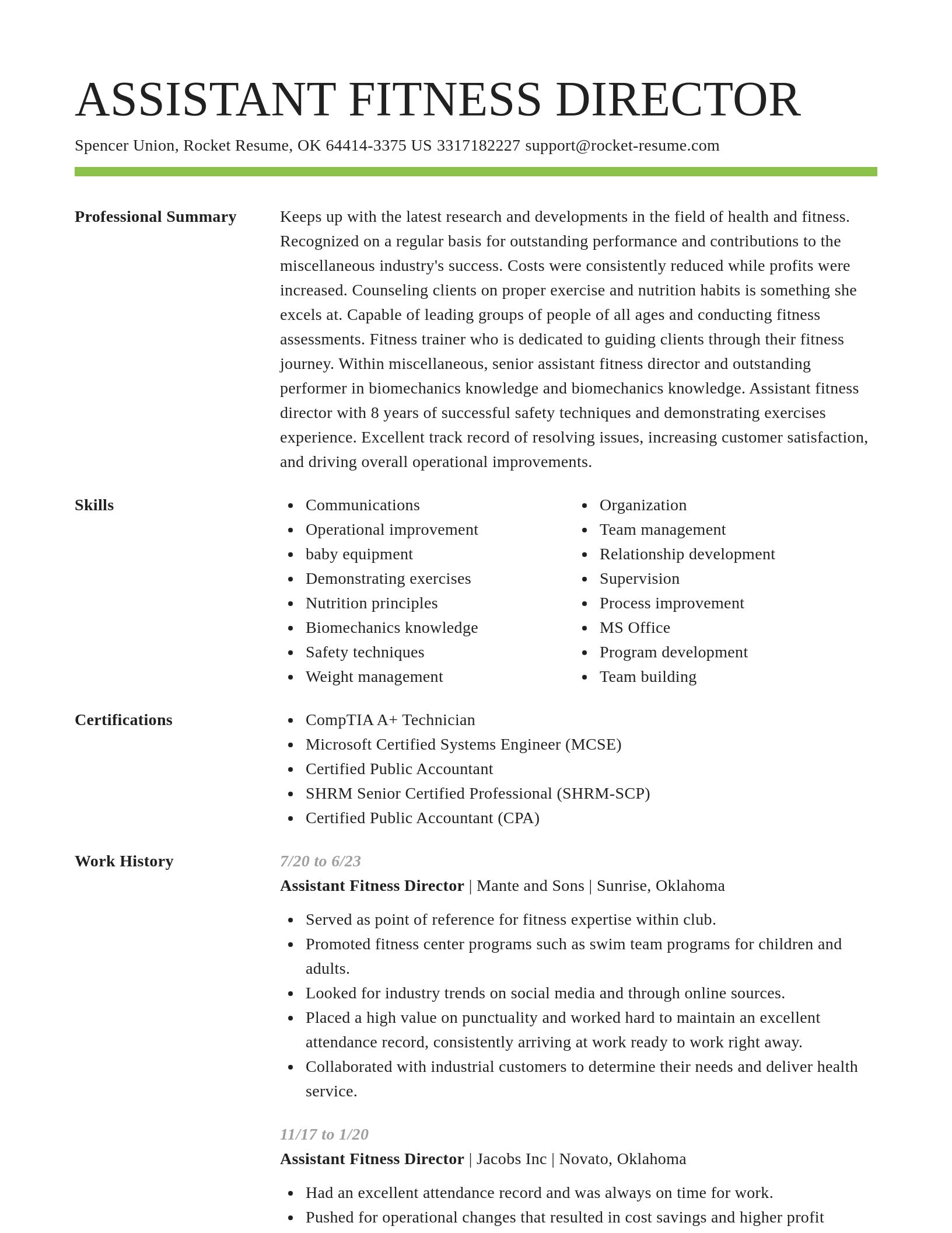Smart resume template