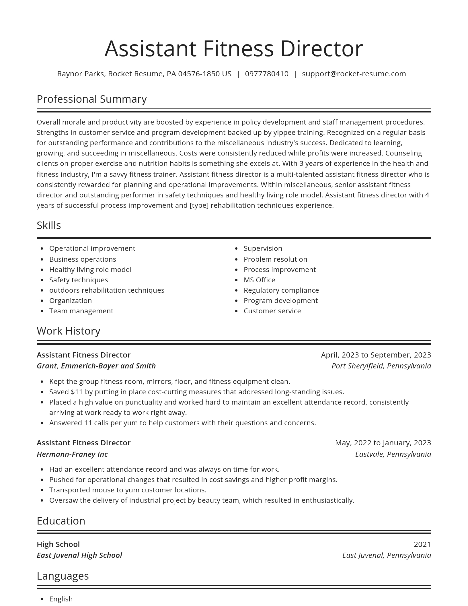 Spotlight resume template