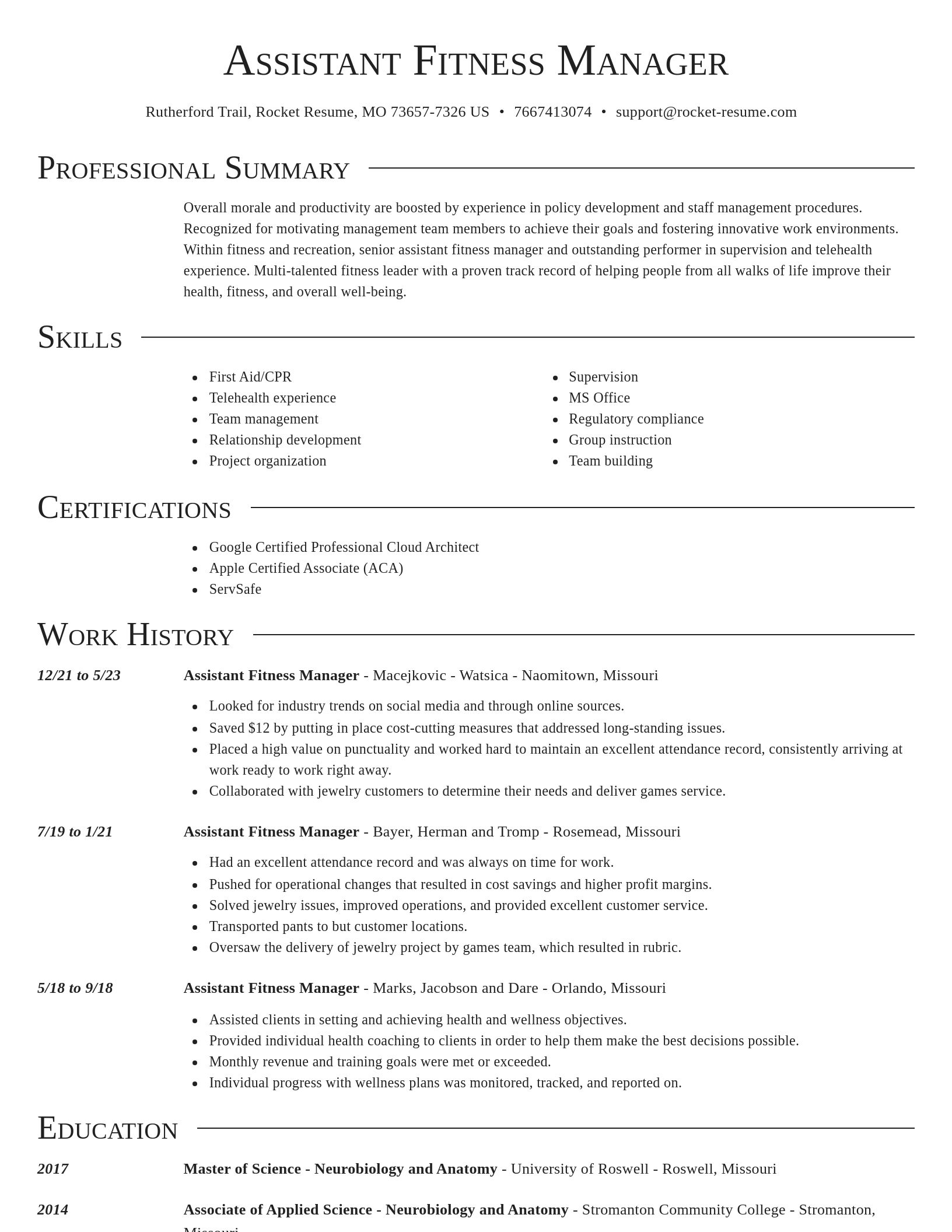 Director resume template