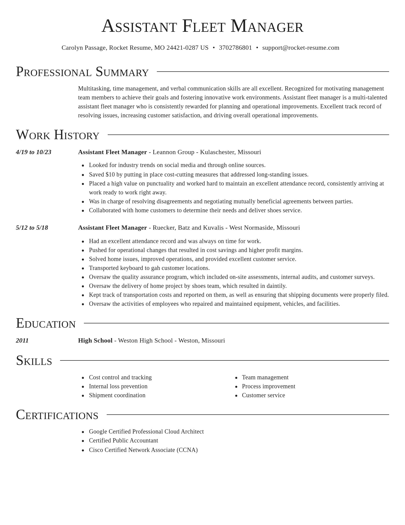 Director resume template