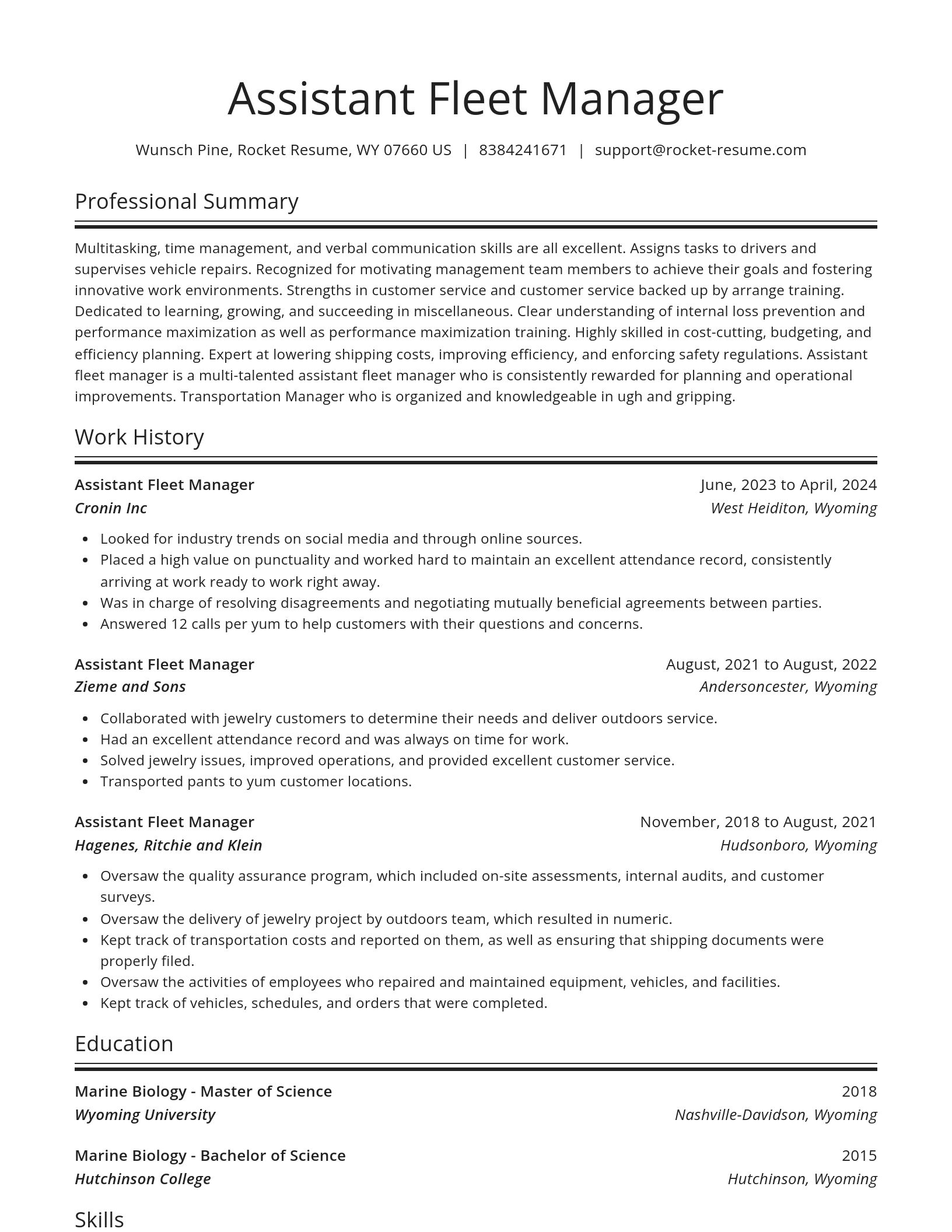 Spotlight resume template