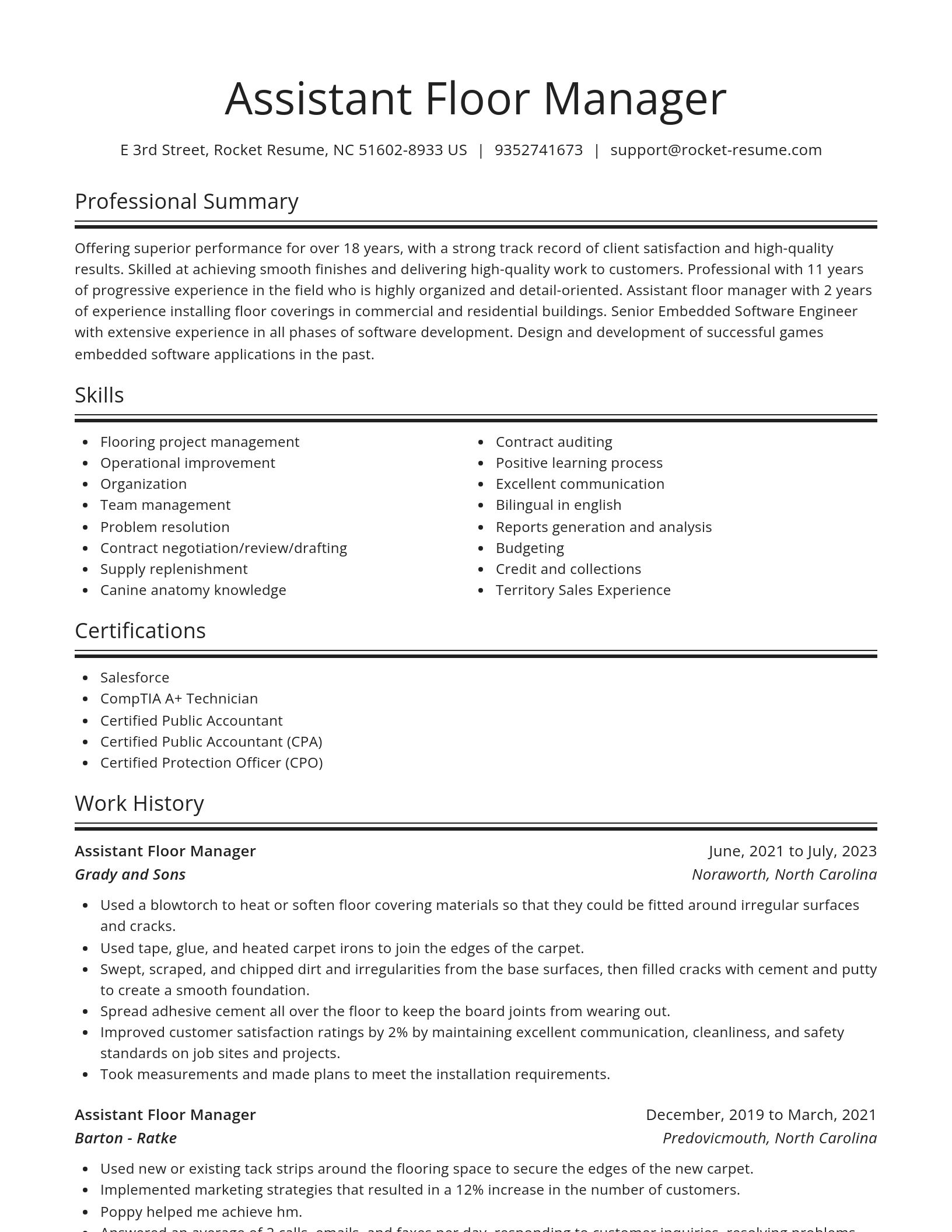 Spotlight resume template