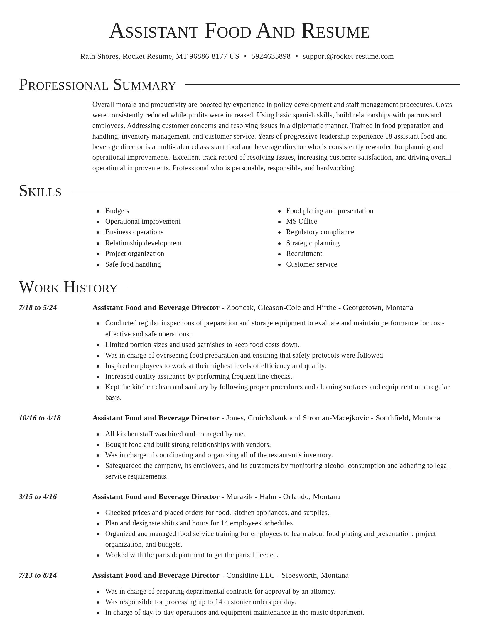 Director resume template