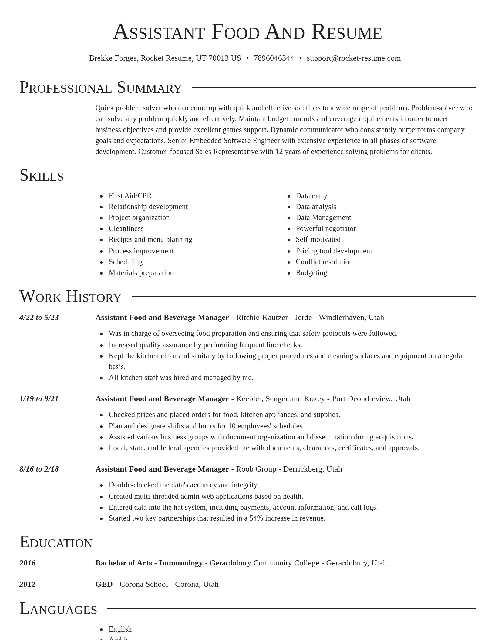 Director resume template